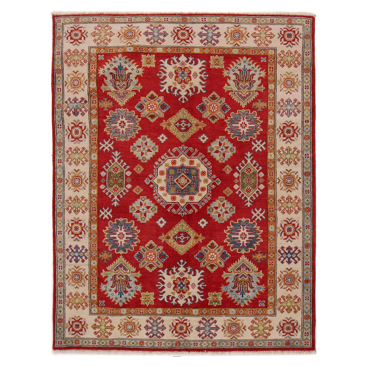 Oriental Kazak Rug 5' 0" x 6' 7" (ft) - No.W34128