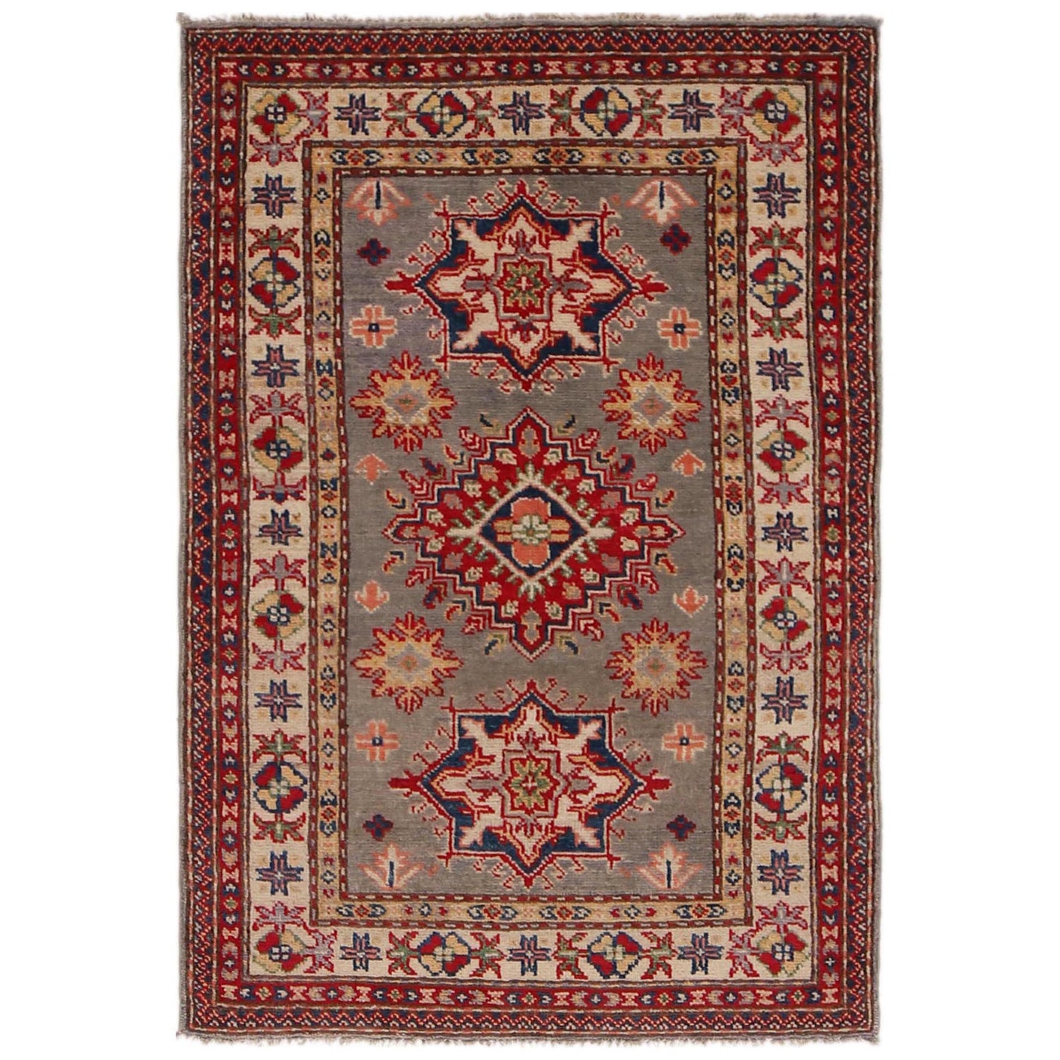 Grey Color Kazak Rug 2' 8 x 4' 1 (ft) - No. W34129