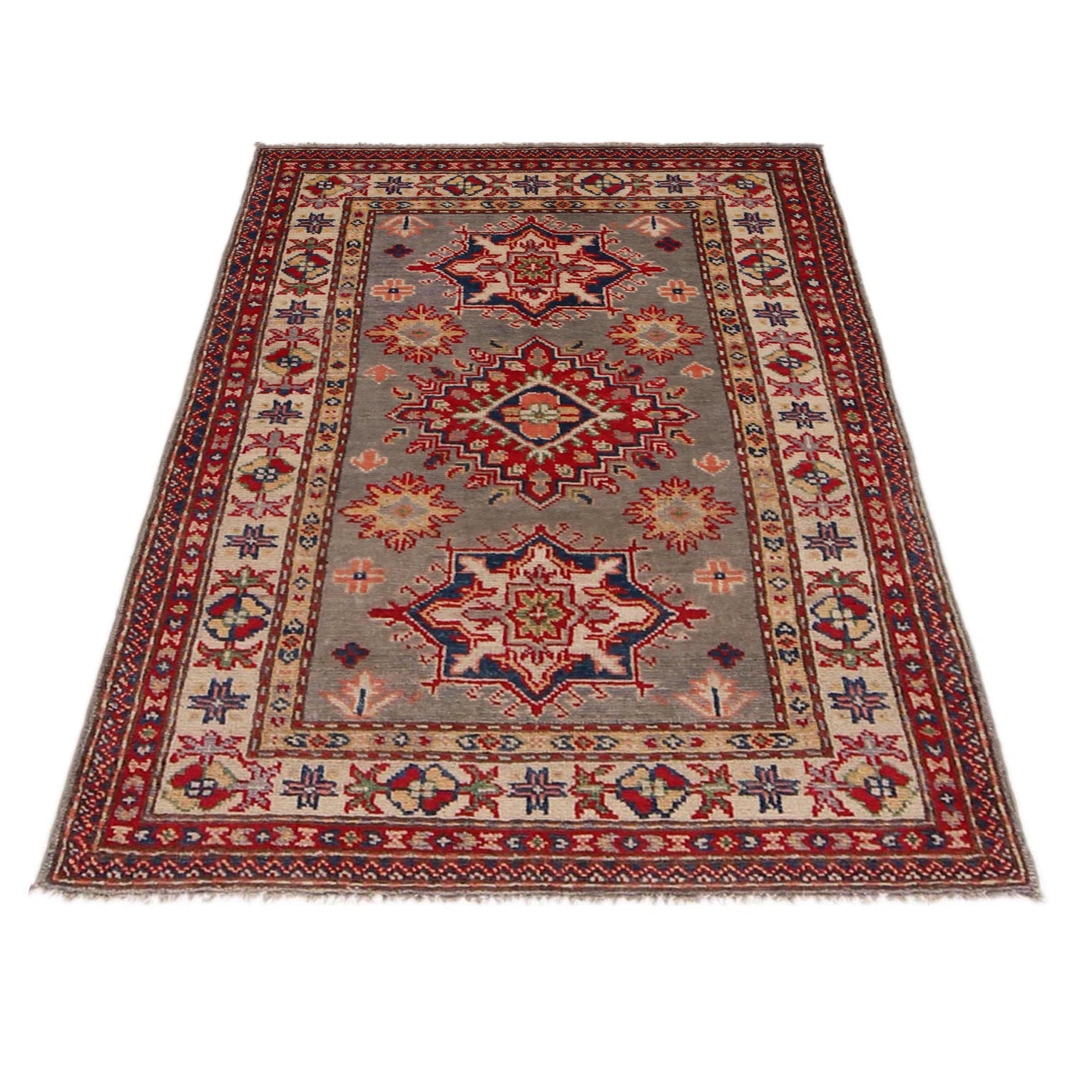Grey Color Kazak Rug 2' 8 x 4' 1 (ft) - No. W34129