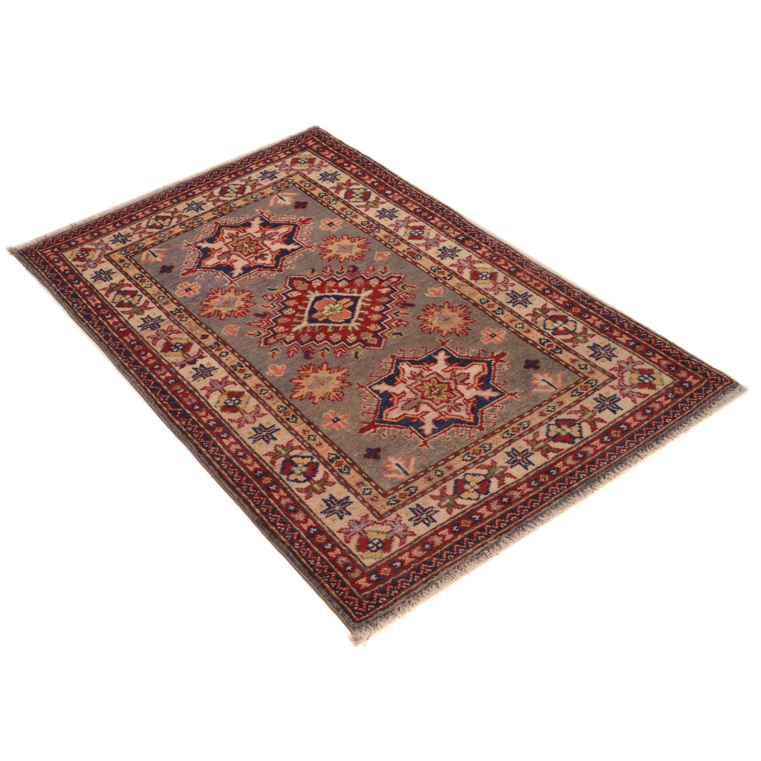 Grey Color Kazak Rug 2' 8 x 4' 1 (ft) - No. W34129