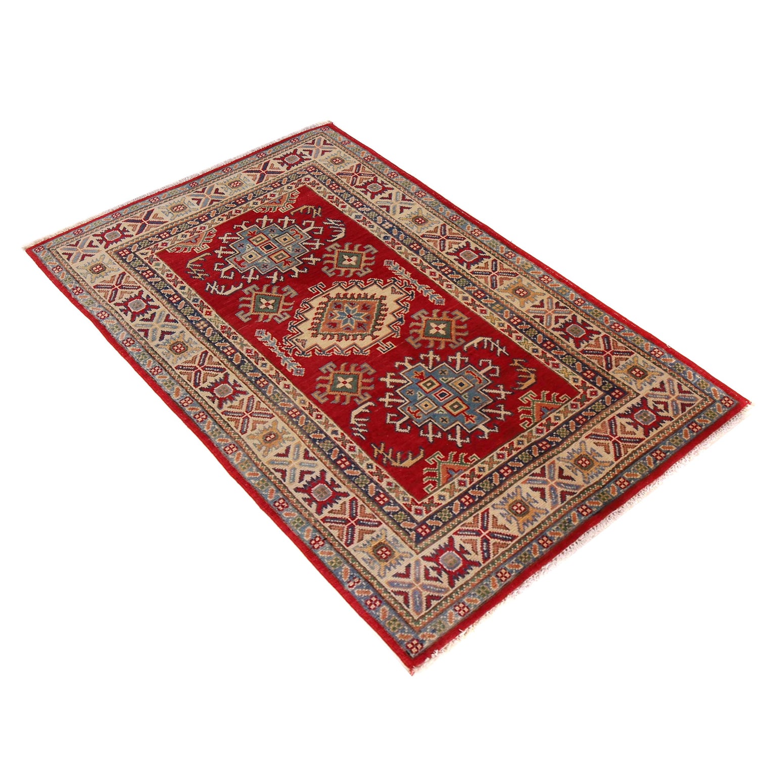 Hand Knotted Kazak Rug  3' 3" x 5' 2" (ft)- No. W34130