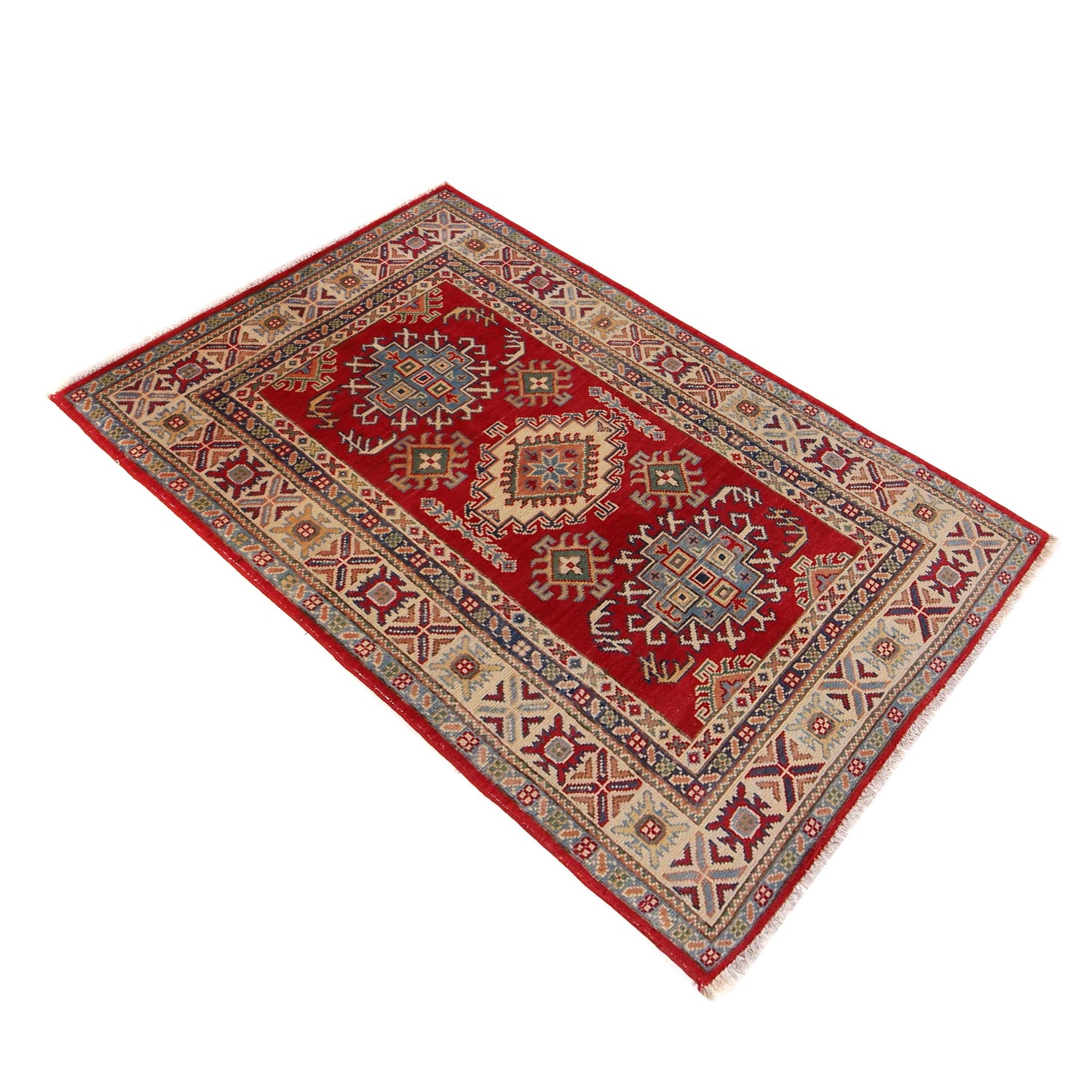 Hand Knotted Kazak Rug  3' 3" x 5' 2" (ft)- No. W34130