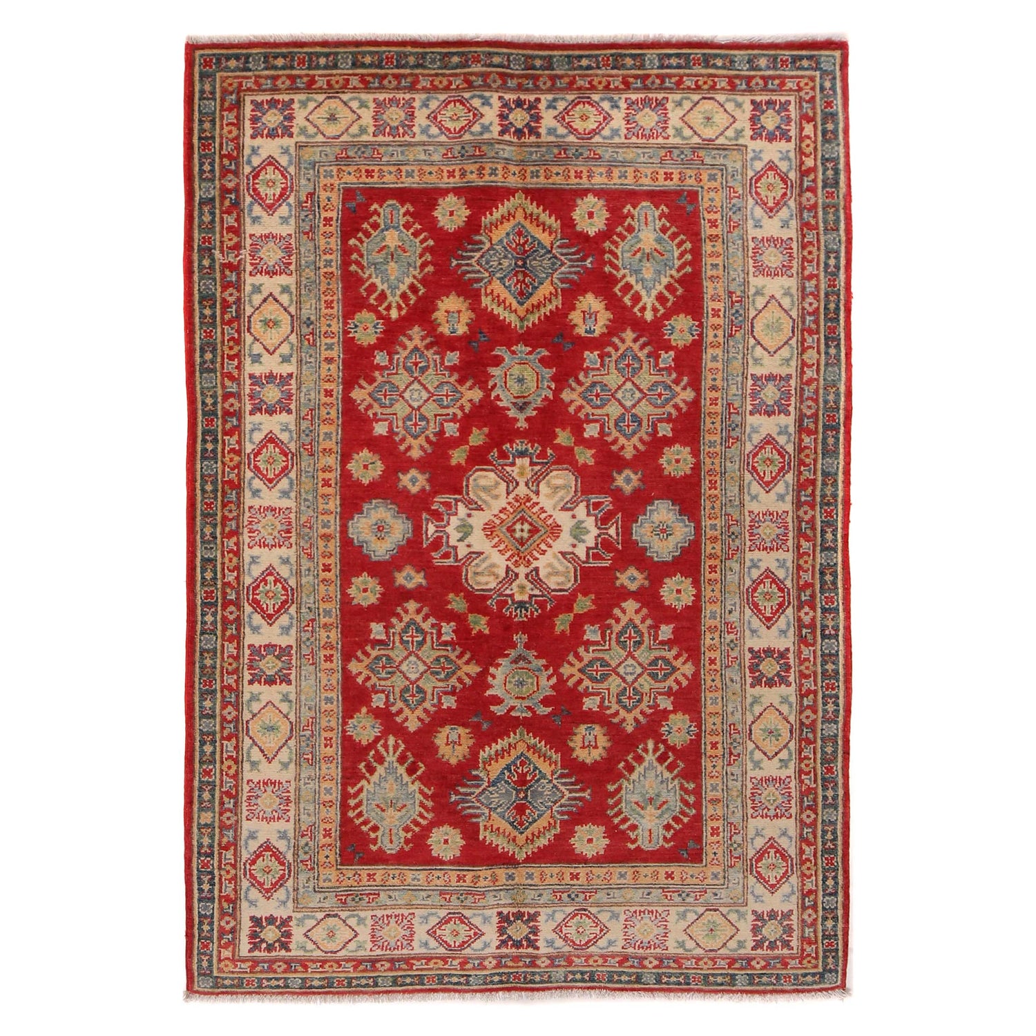 Hand Knotted Kazak Rug 3' 10" x 5' 11" (ft) - No. W34131