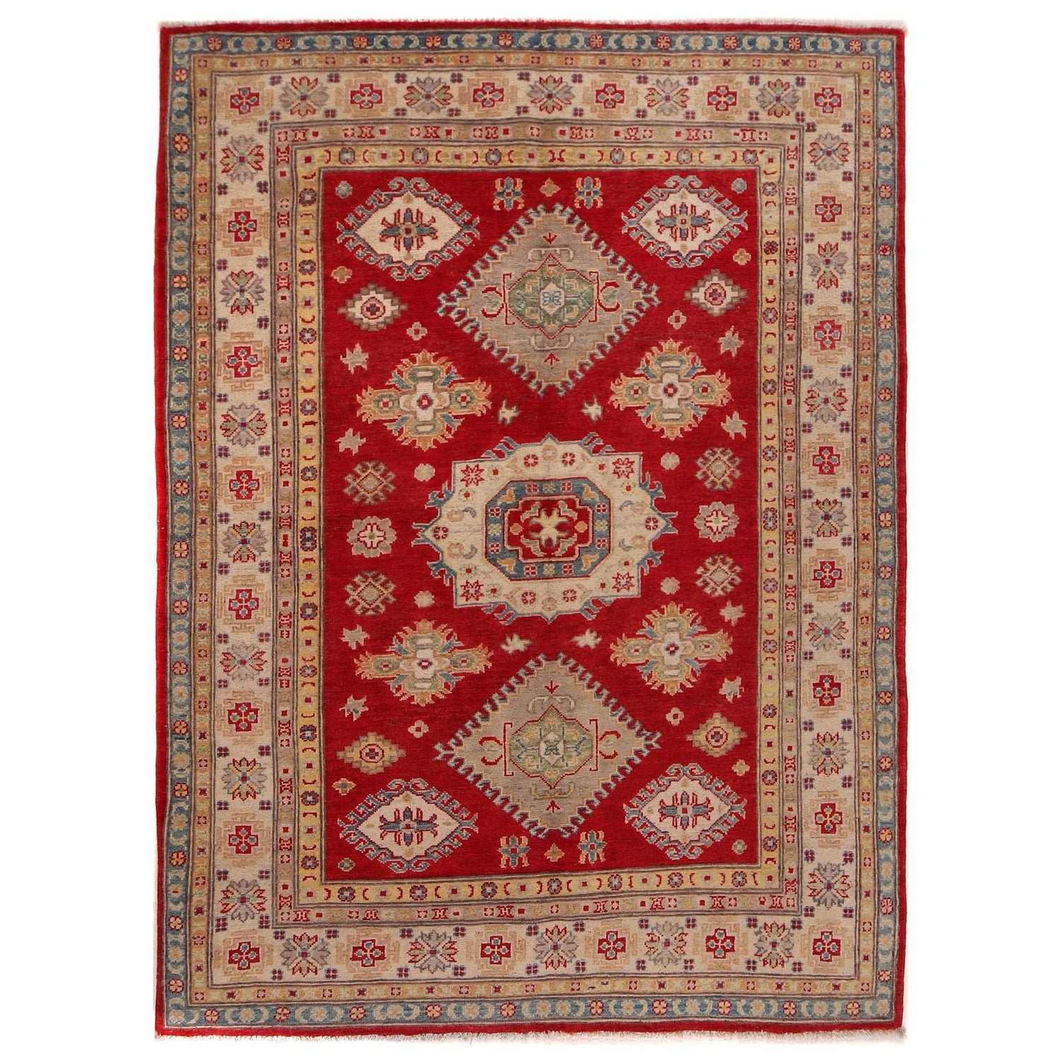 Red Color Kazak Rug 4' 11" x 6' 10" (ft) - No.W34133