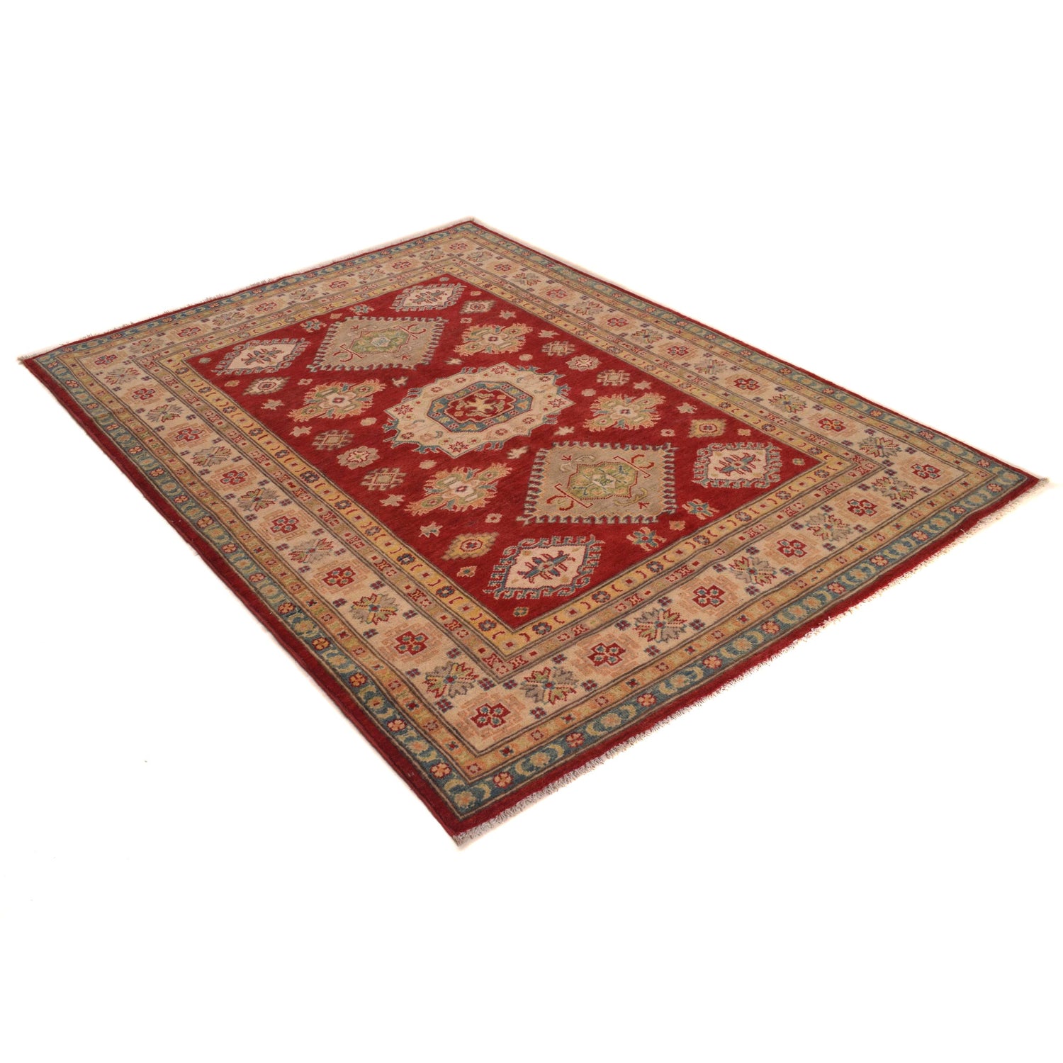 Red Color Kazak Rug 4' 11" x 6' 10" (ft) - No.W34133