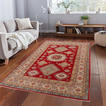 Red Color Kazak Rug 4' 11" x 6' 10" (ft) - No.W34133