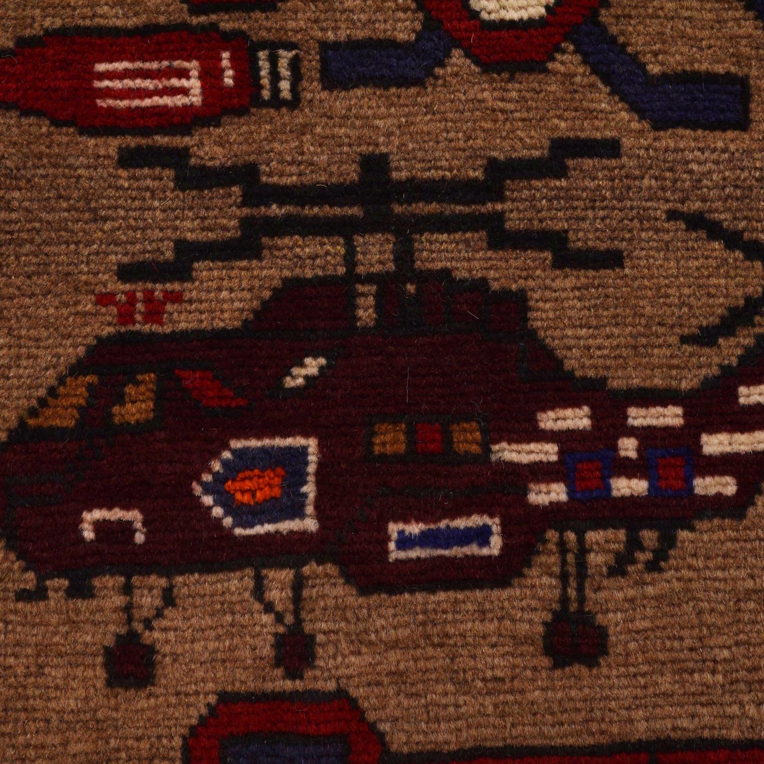 Handmade War Rug 4' 6" x 6' 1" (ft) - No. W34204