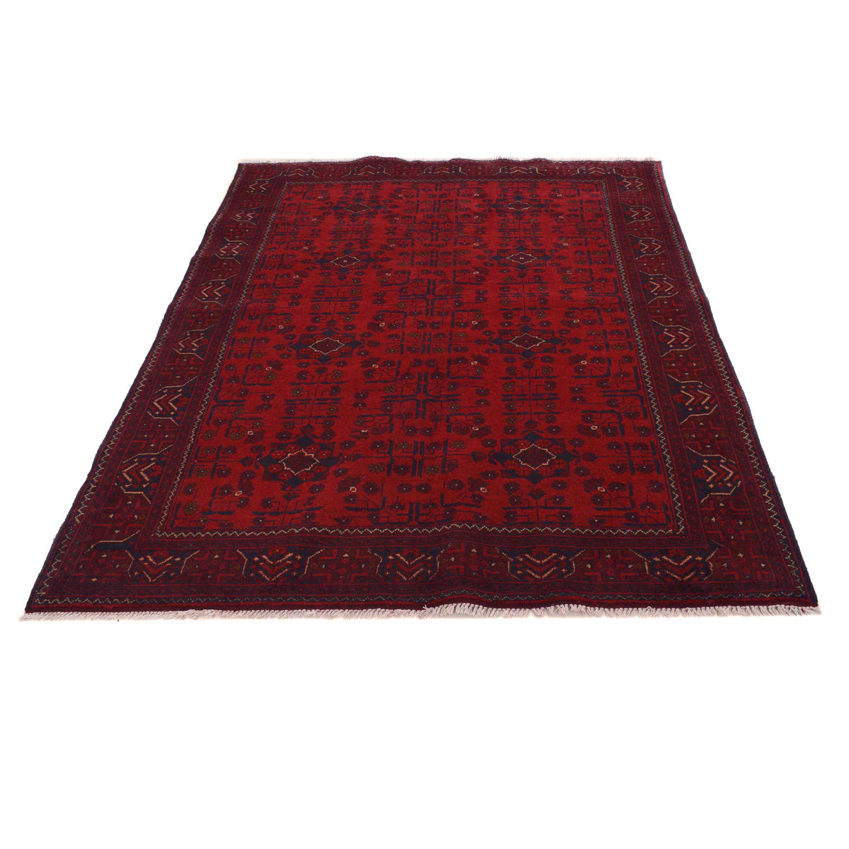 Elegant Red Persian Design Hand Knotted Khal Mohammadi.