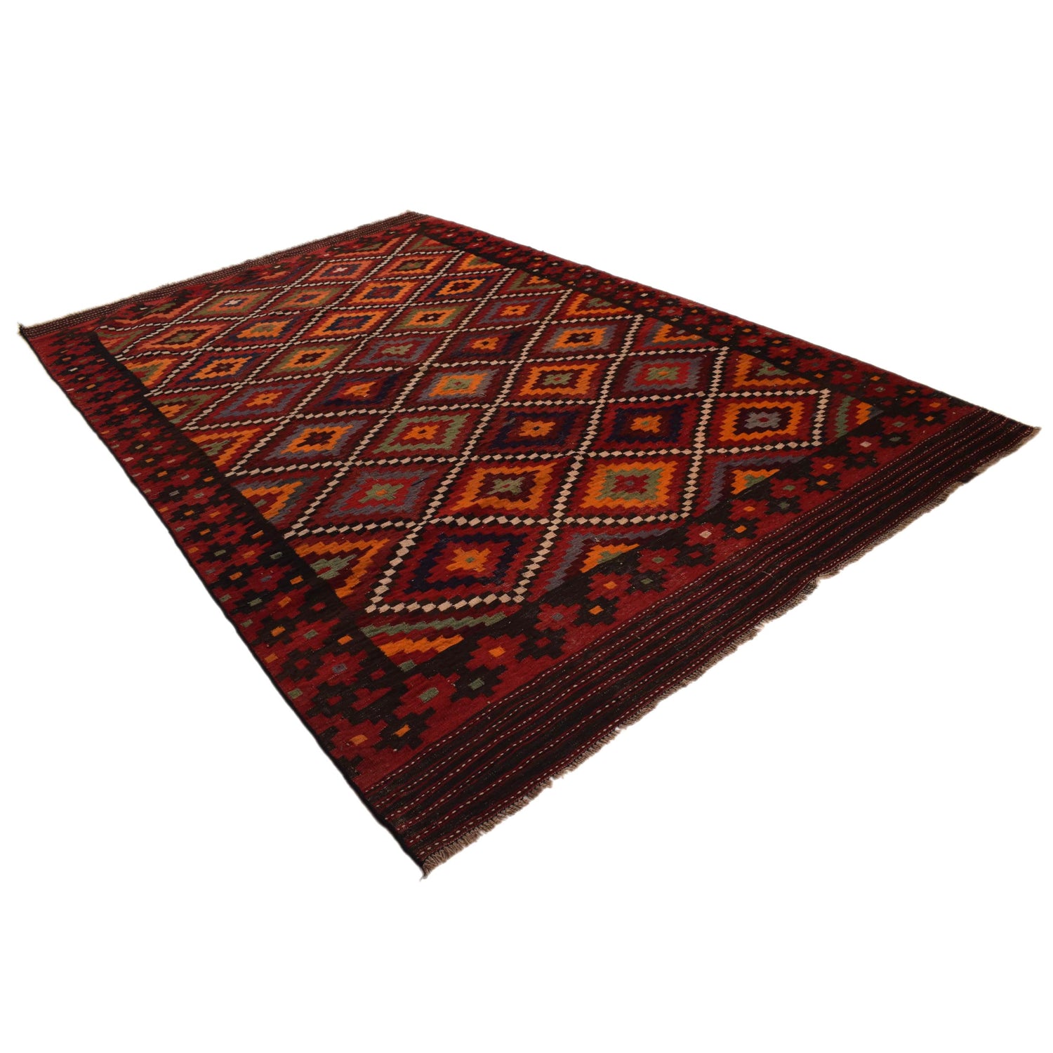 Handmade Multi-Color Kilim 6' 10" x 10' 6" (ft) - No. W34378