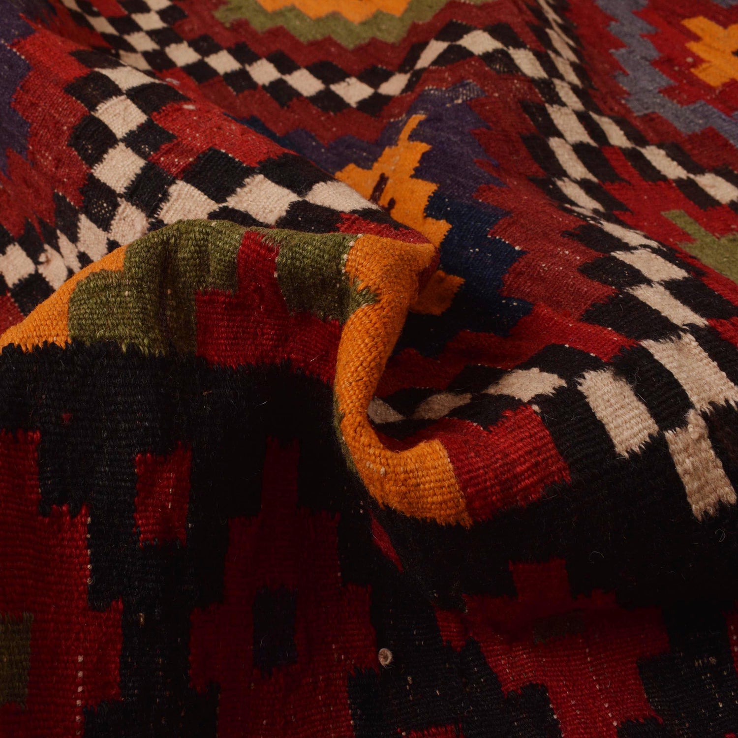 Handmade Multi-Color Kilim 6' 10" x 10' 6" (ft) - No. W34378