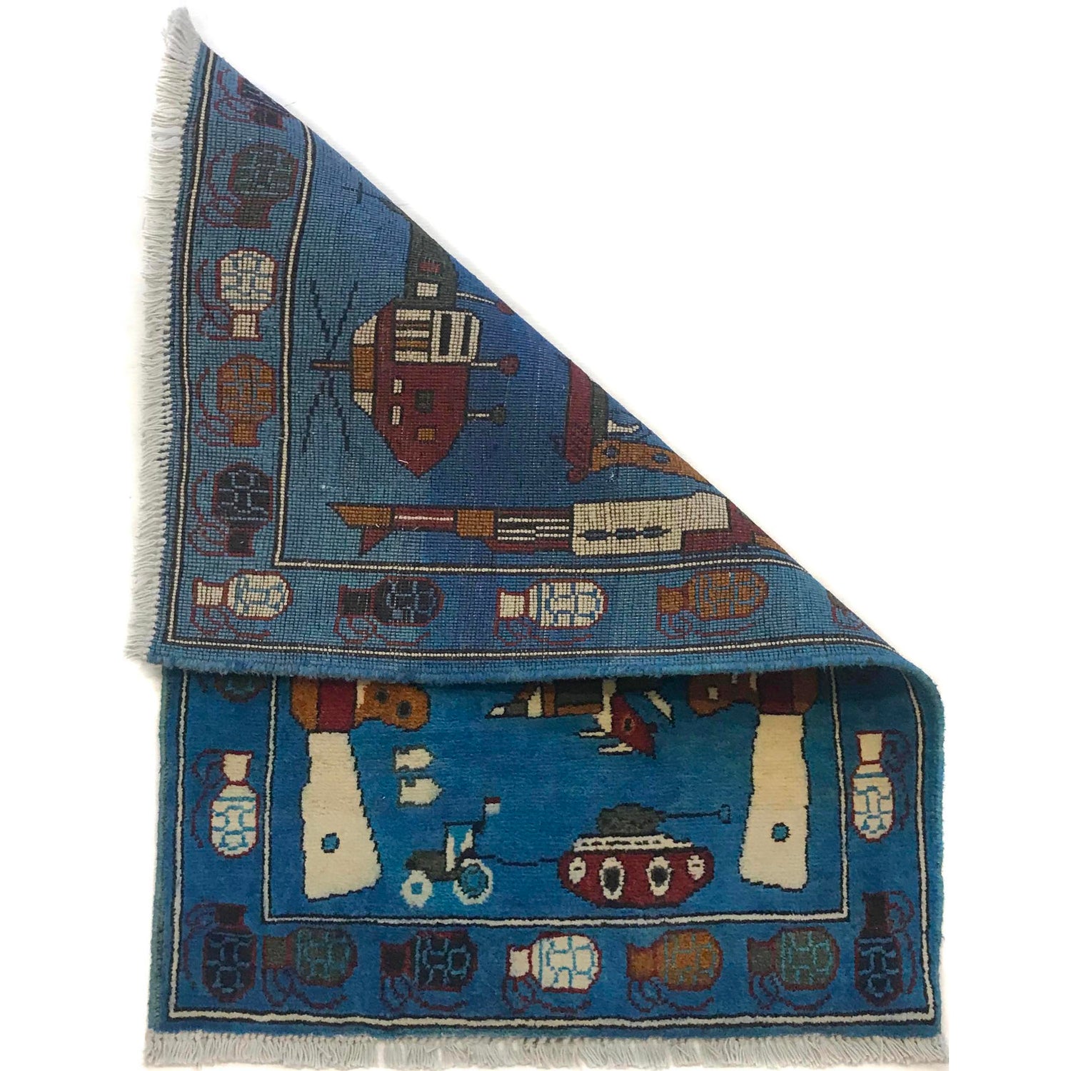 Handmade War Rug 2' 2" x 2' 11" (ft) - No. G34584