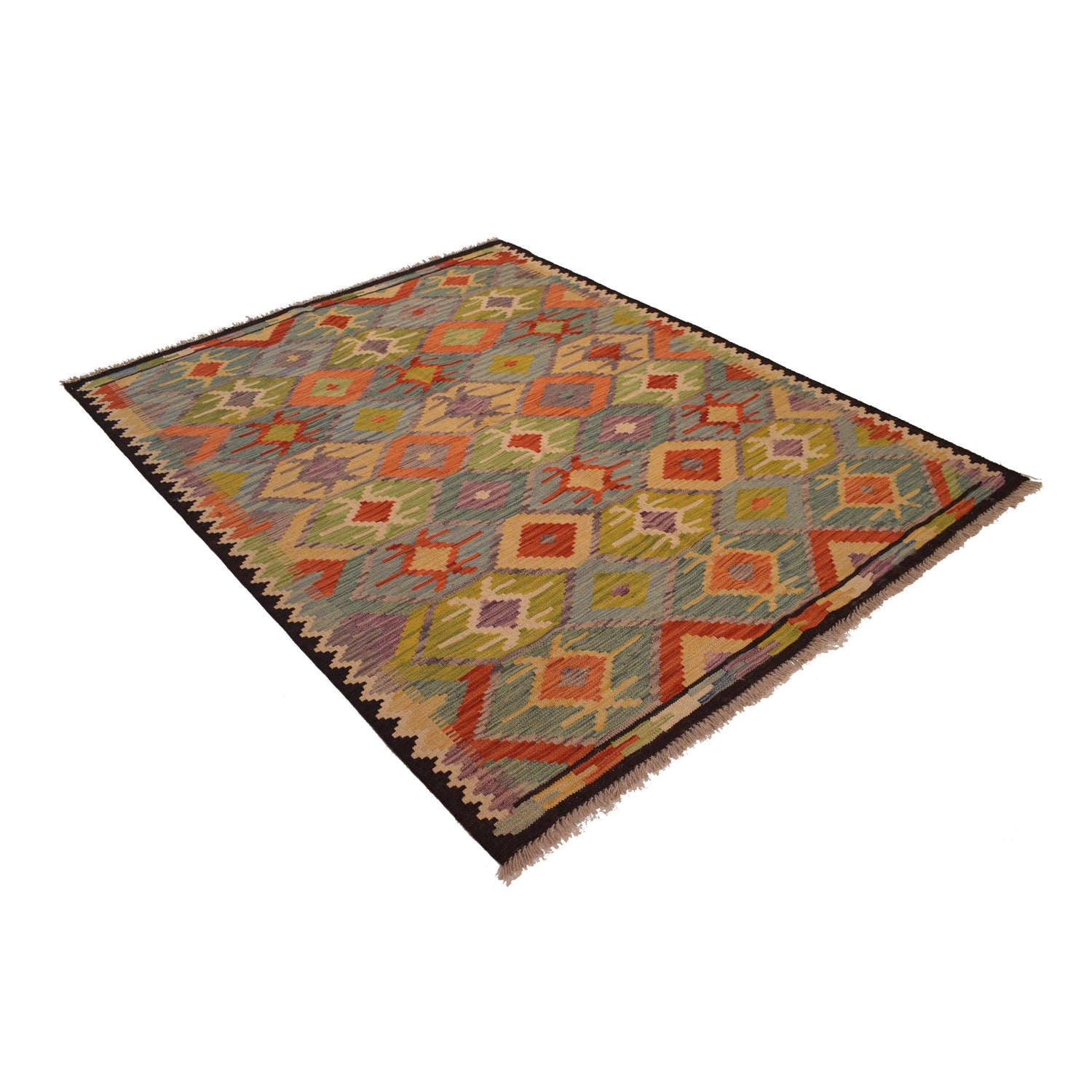 Handmade Vegetable Kilim 4' 11 x 6' 4 (ft) - No. W34753