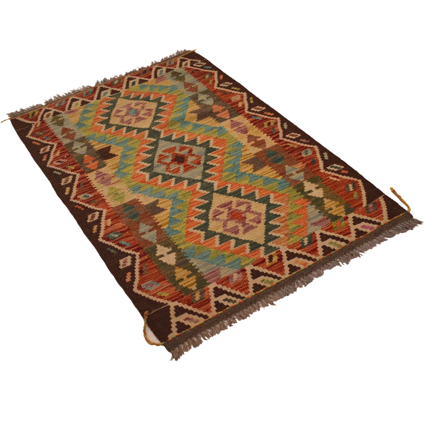 Handmade Vegetable Kilim 2' 7" x 4' 0" (ft) - No. W34754