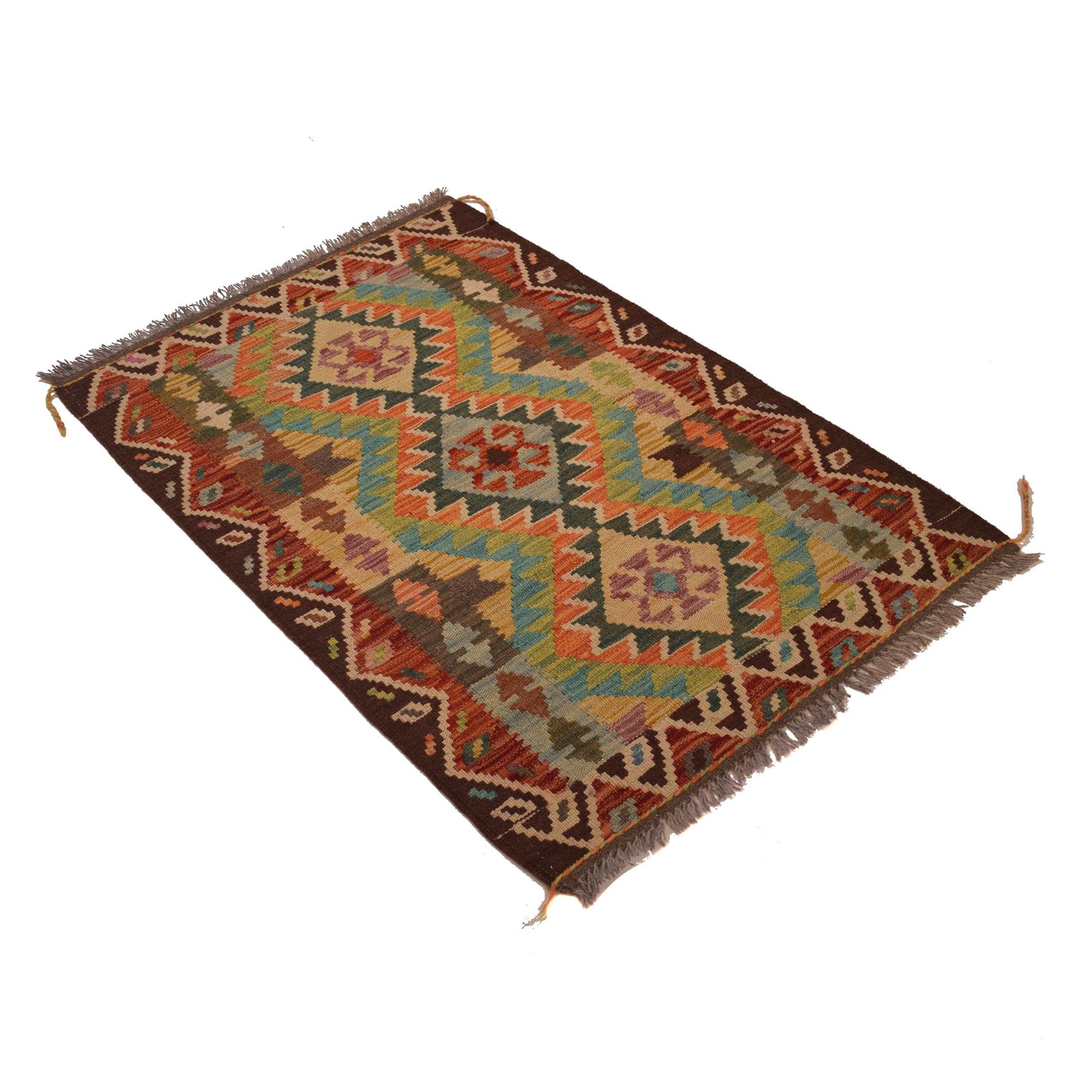 Handmade Vegetable Kilim 2' 7" x 4' 0" (ft) - No. W34754
