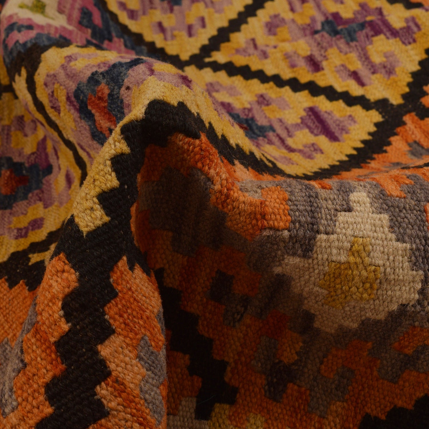 Handmade Vegetable Kilim 4' 11 x 6' 6 (ft) - No. W34757