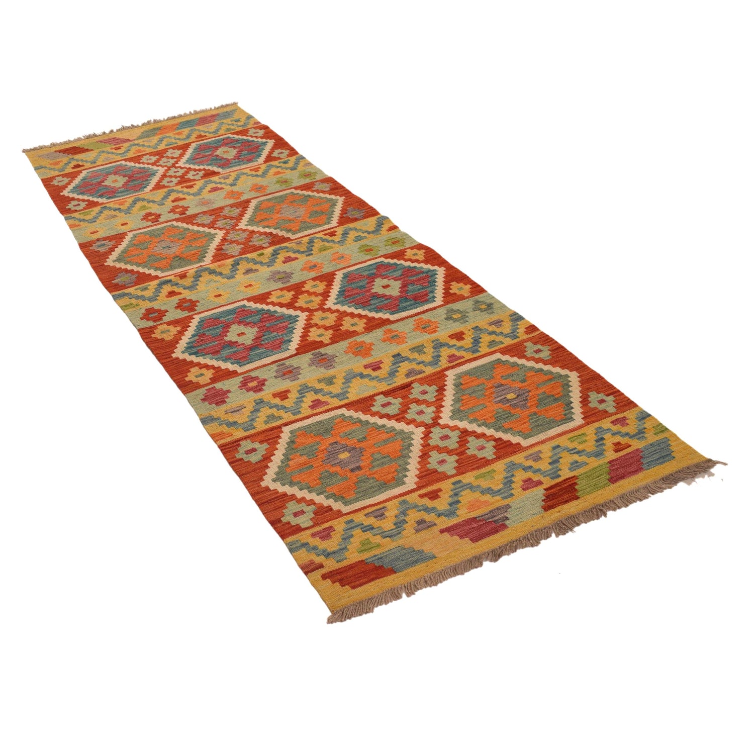 Vegetable Kelim Runner 2' 8" x 8' 1" (ft) - No. W34760