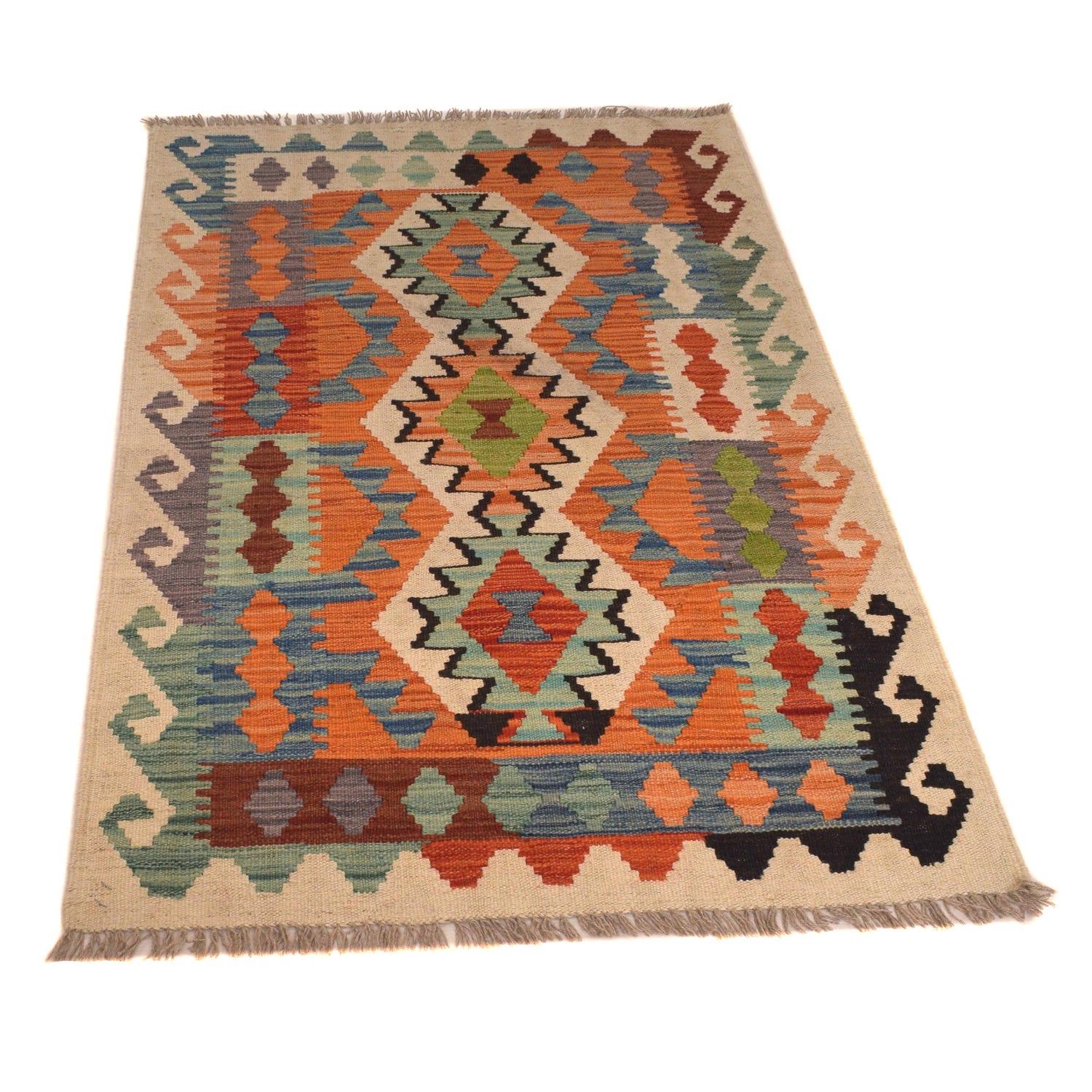 Handmade Vegetable Kilim 2' 8" x 4' 2" (ft) - No. W34766