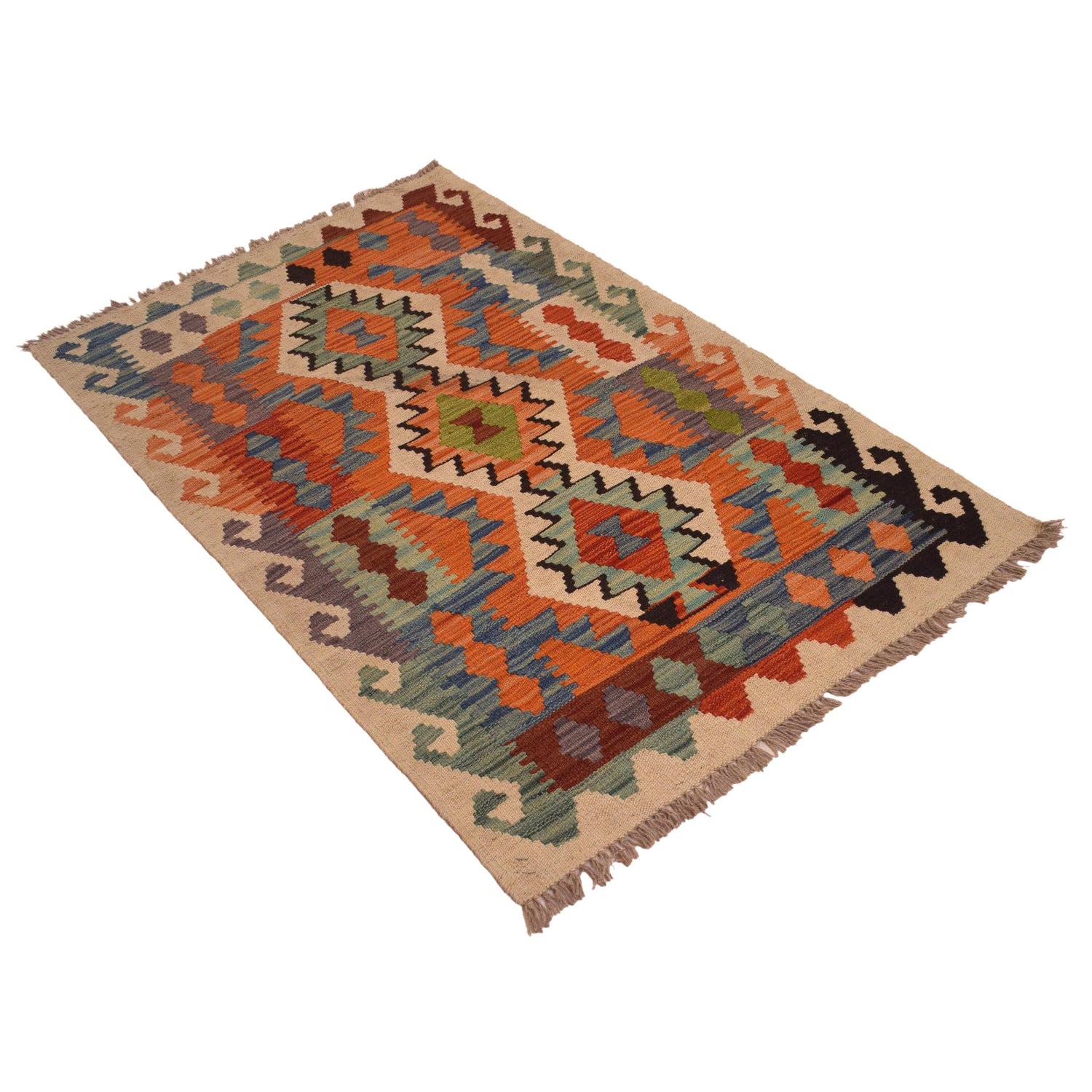 Handmade Vegetable Kilim 2' 8" x 4' 2" (ft) - No. W34766