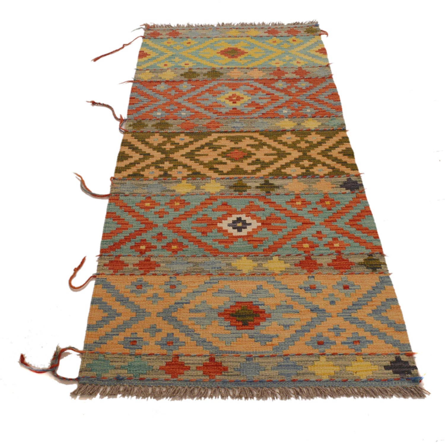 Vegetable Kelim Runner 2' 4" x 6' 5" (ft)- No. W34774