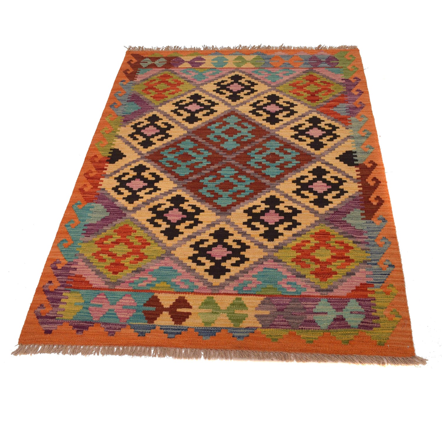 Handmade Vegetable Kilim 3' 4"  x 5' 0" (ft) - No. W34784