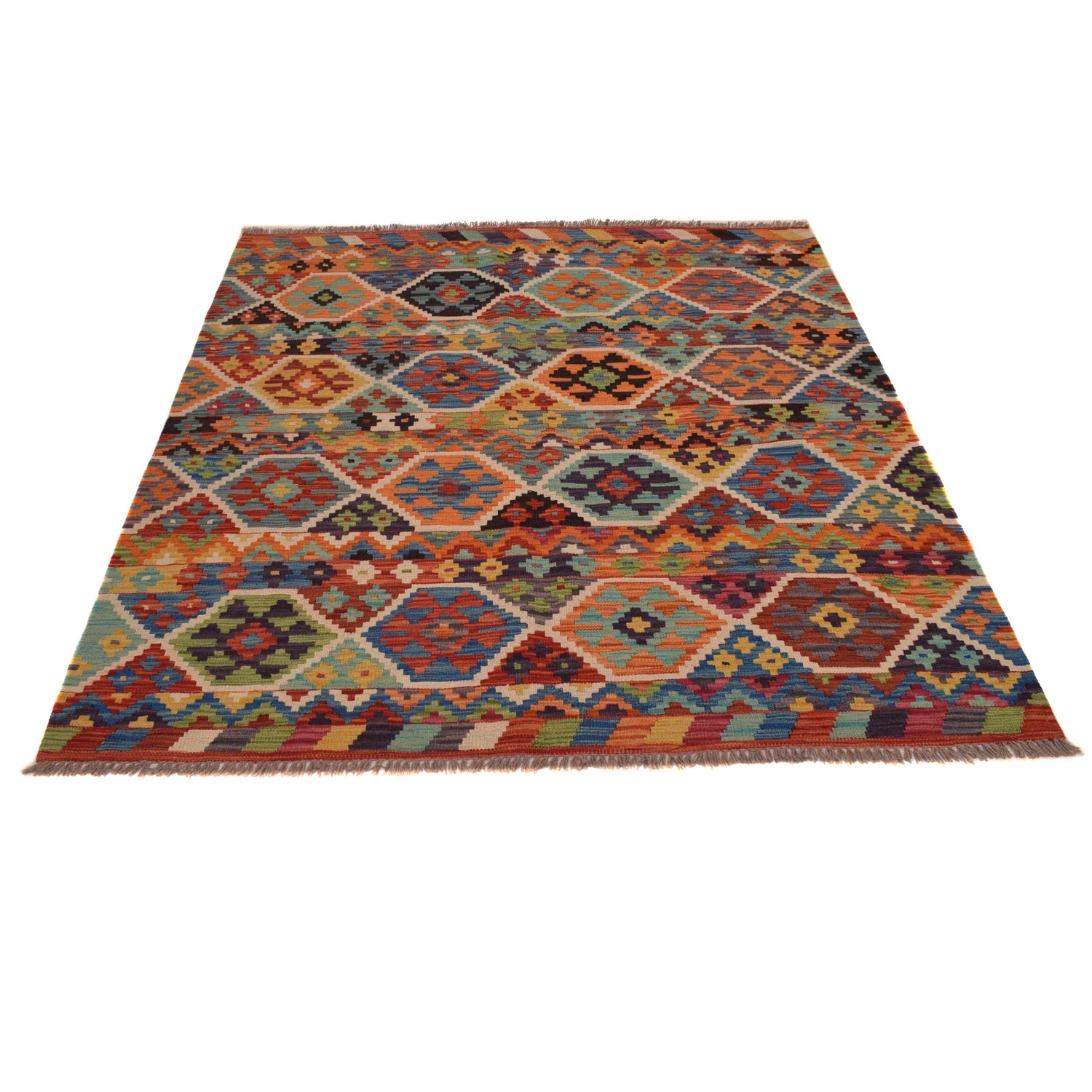 Handmade Vegetable Kilim 5' 1 x 6' 1 (ft) - No. W34789