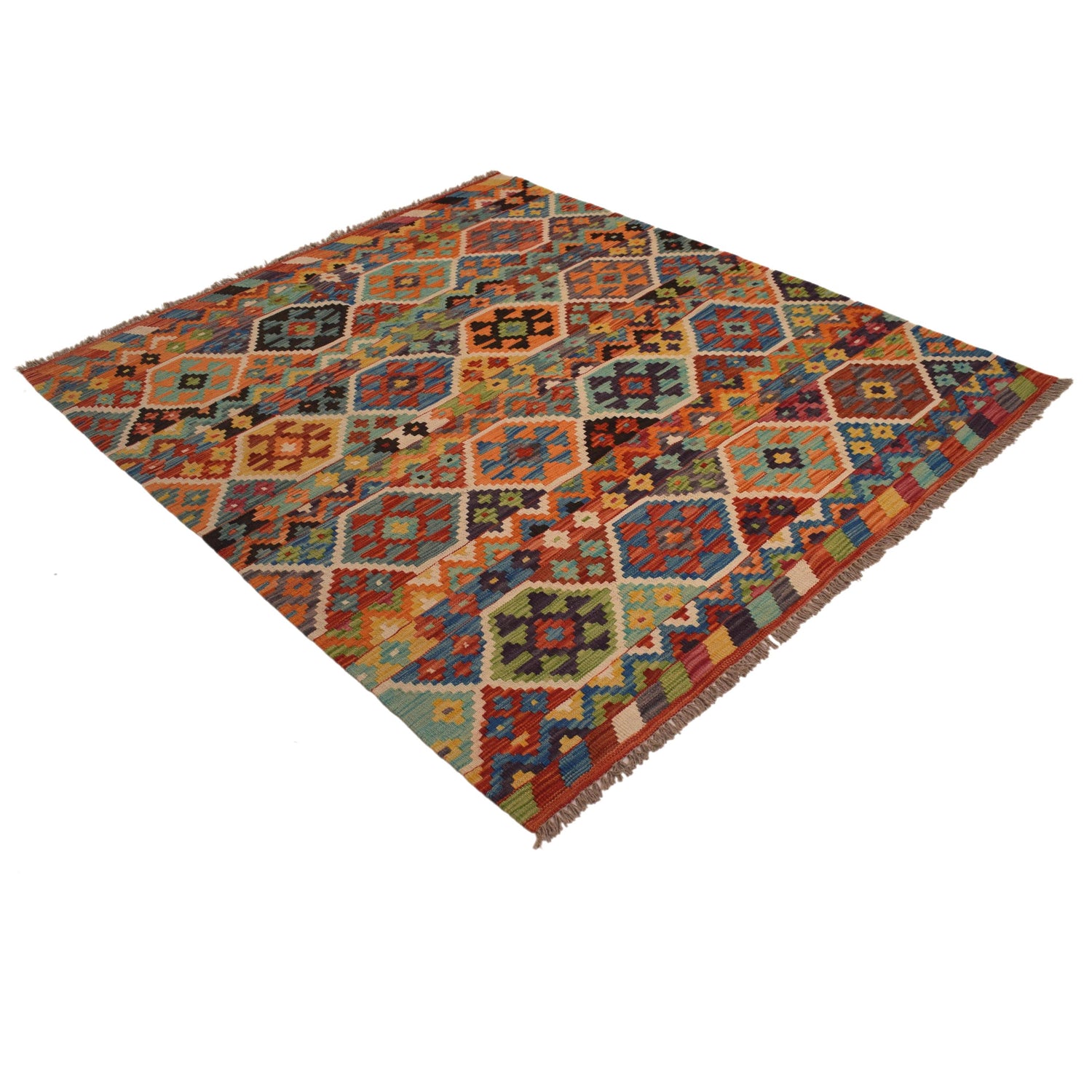 Handmade Vegetable Kilim 5' 1 x 6' 1 (ft) - No. W34789