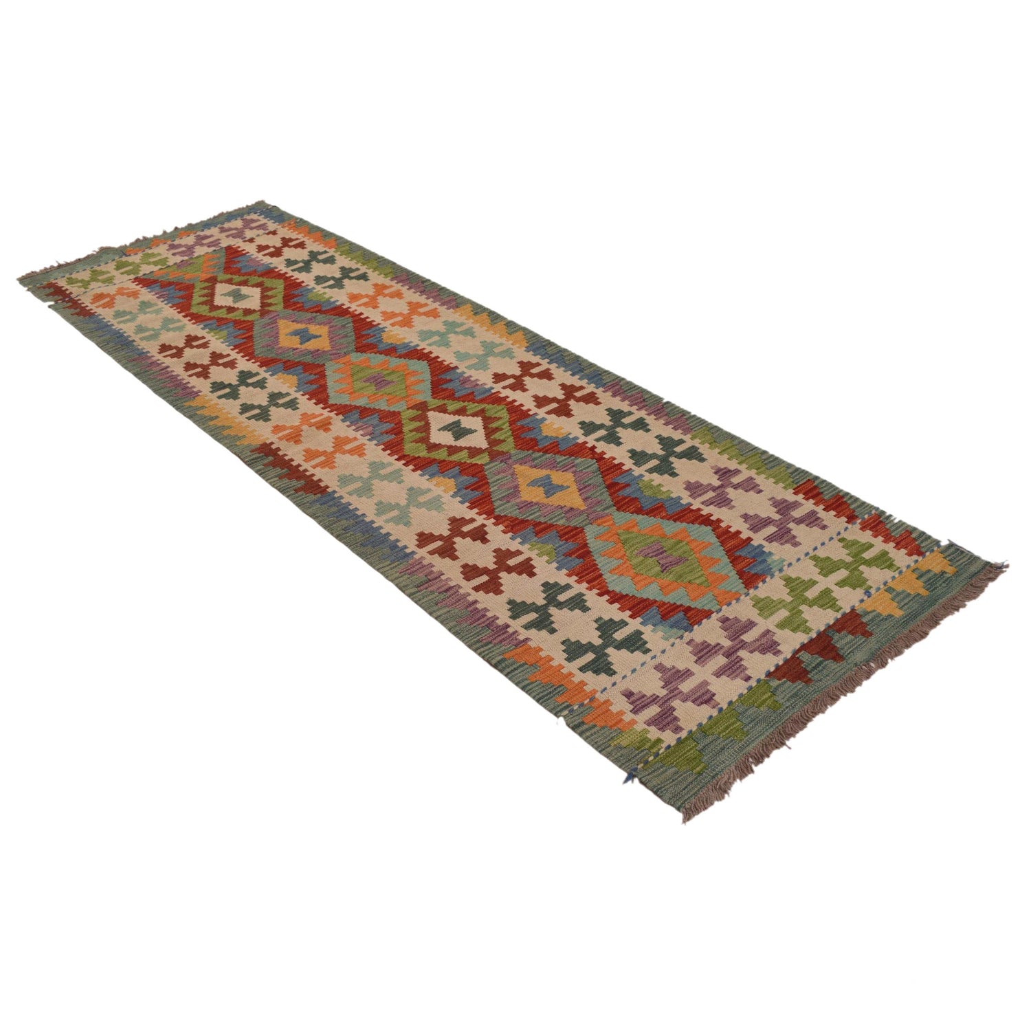 Vegetable Kelim Runner 2' 7" x 8' 2" (ft) - No. W34798