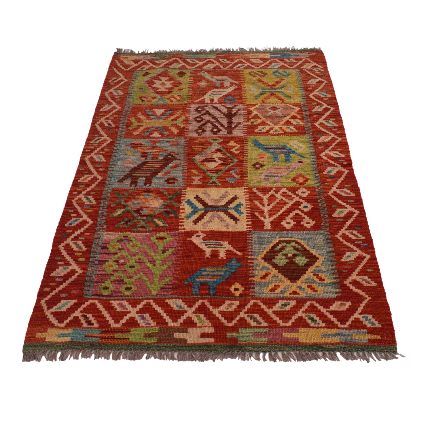 Handmade Vegetable Kilim 3' 0"  x 4' 9" (ft) - No. W34802