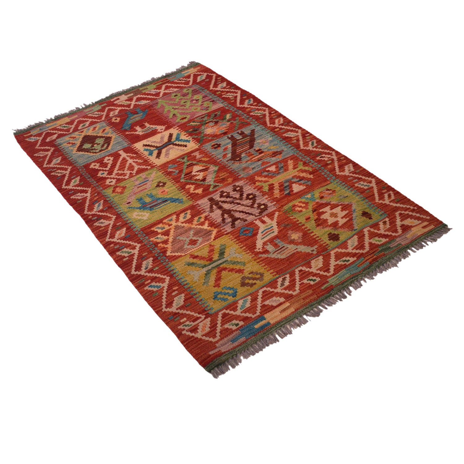 Handmade Vegetable Kilim 3' 0"  x 4' 9" (ft) - No. W34802
