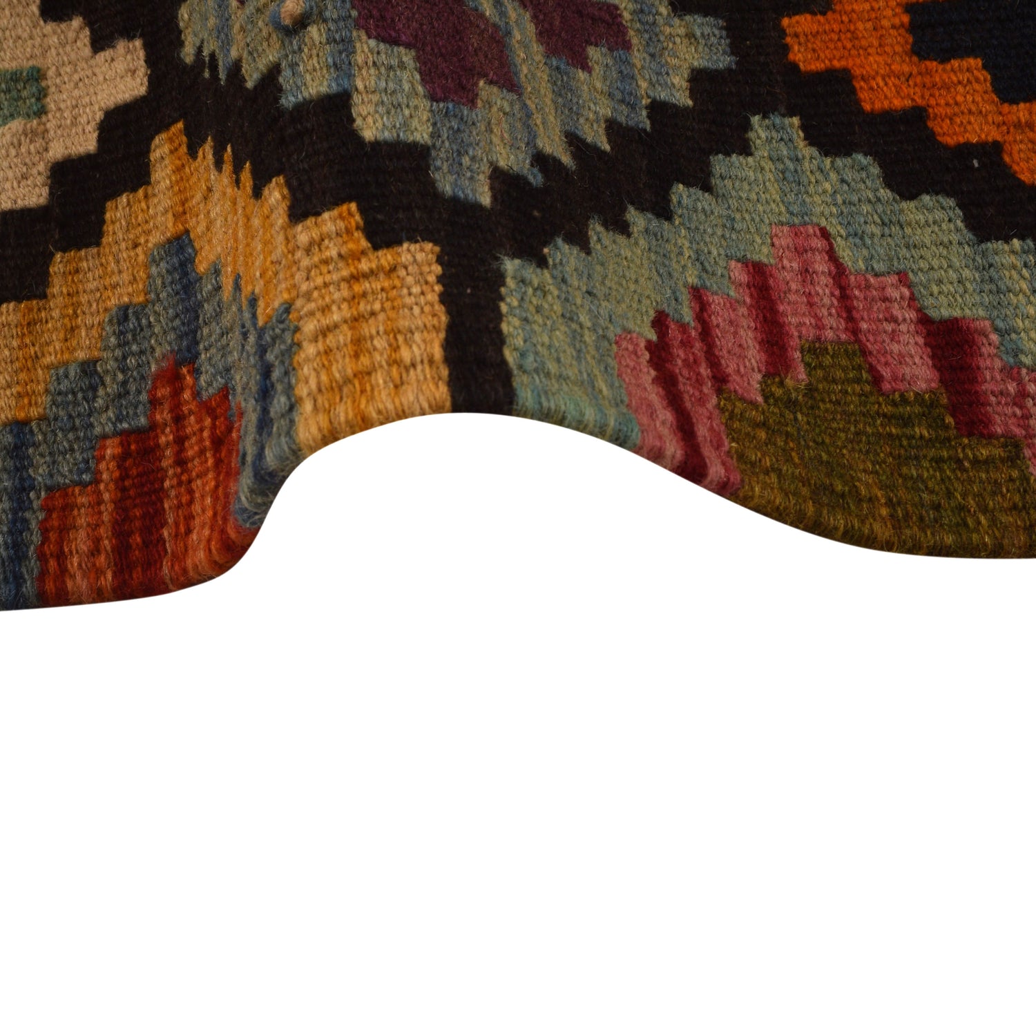 Handmade Vegetable Kilim 6' 8" x 9' 9" (ft) - No. W34806