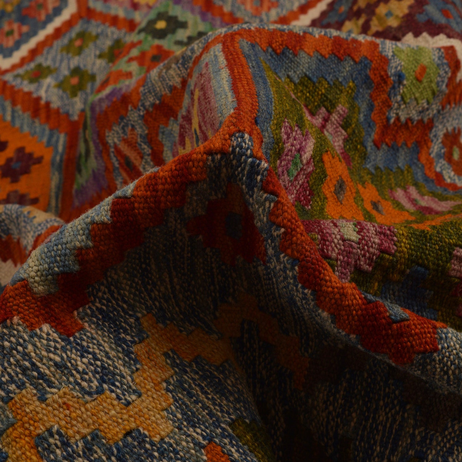 Handmade Vegetable Kelim 8' 2 x 11' 4 (ft) - No. W34807