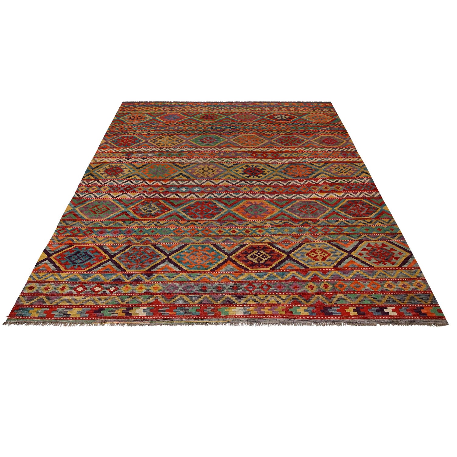Handmade Vegetable Kilim 9' 9" x 12' 3" (ft) - No. W34813