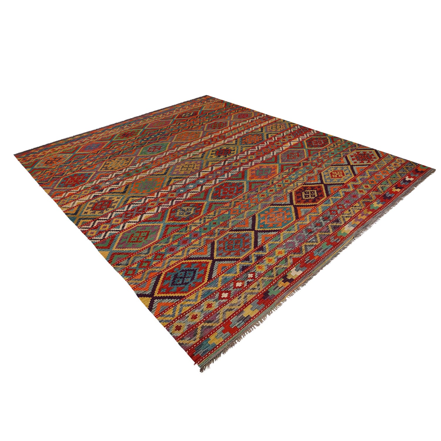 Handmade Vegetable Kilim 9' 9" x 12' 3" (ft) - No. W34813