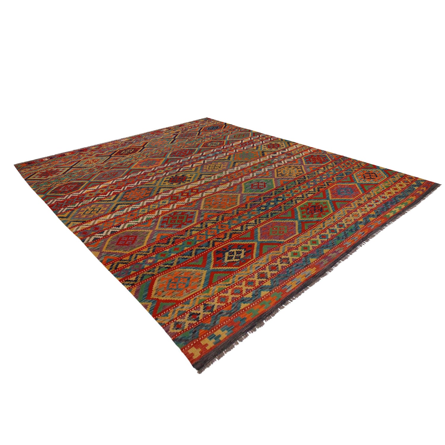 Handmade Vegetable Kilim 9' 9" x 12' 3" (ft) - No. W34813