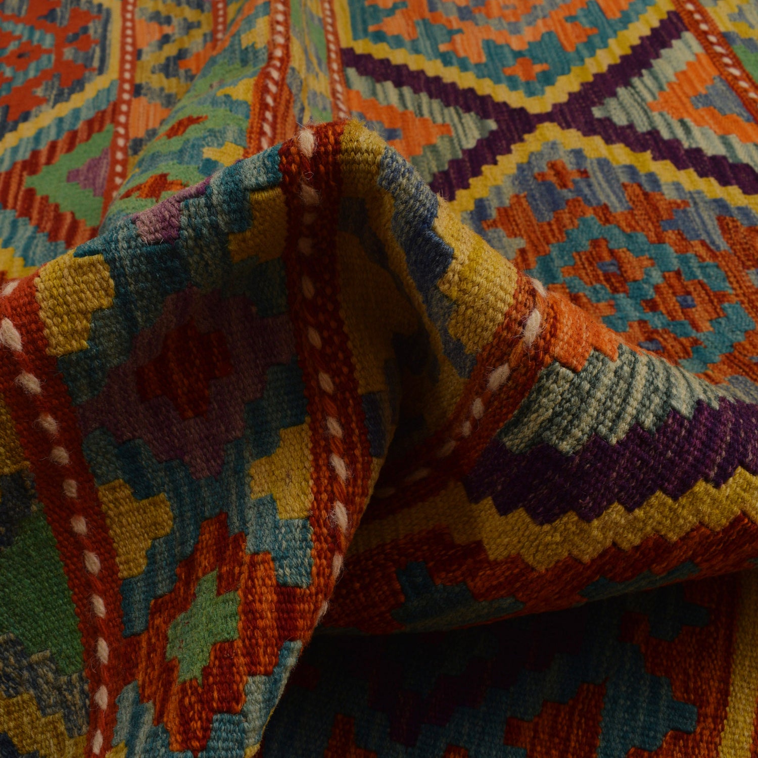 Handmade Vegetable Kilim 9' 9" x 12' 3" (ft) - No. W34813