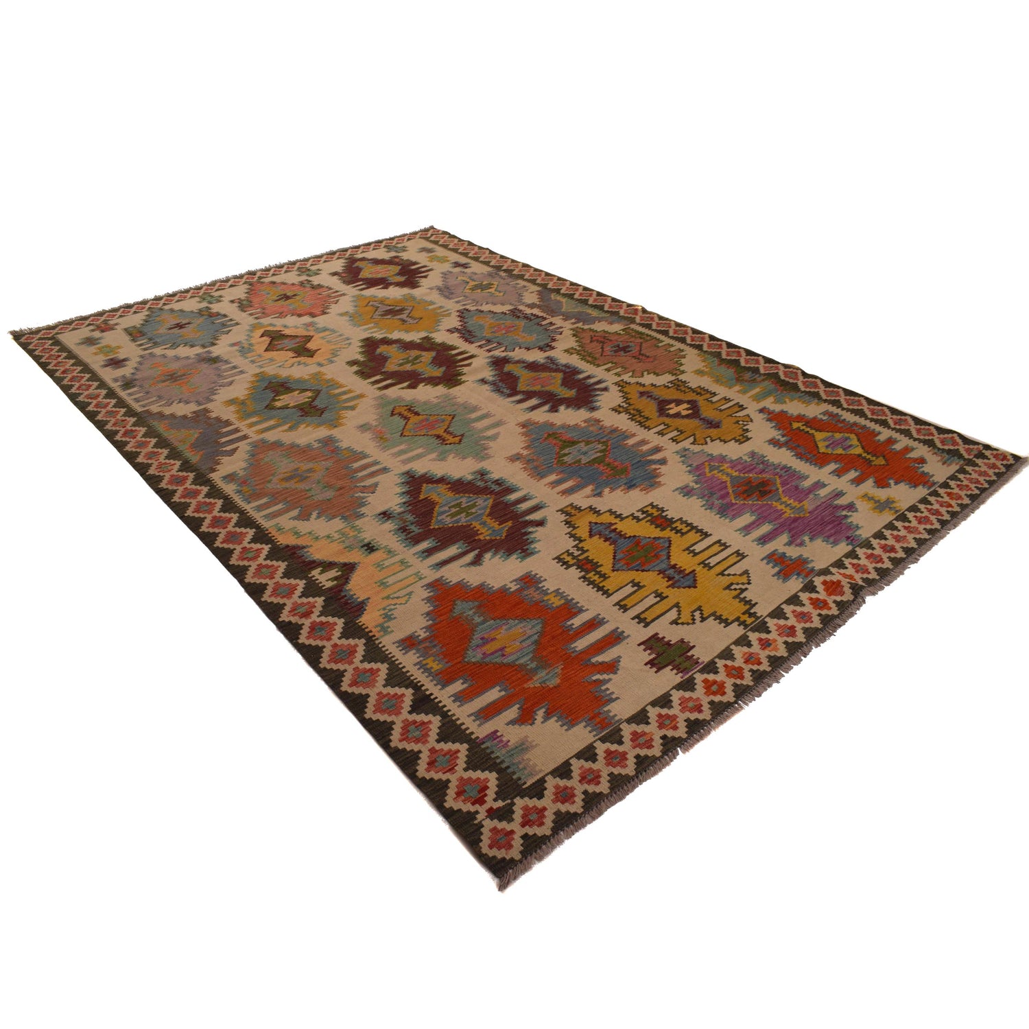 Handmade Vegetable Kilim 7' 10 x 11' 8 (ft) - No. W34814