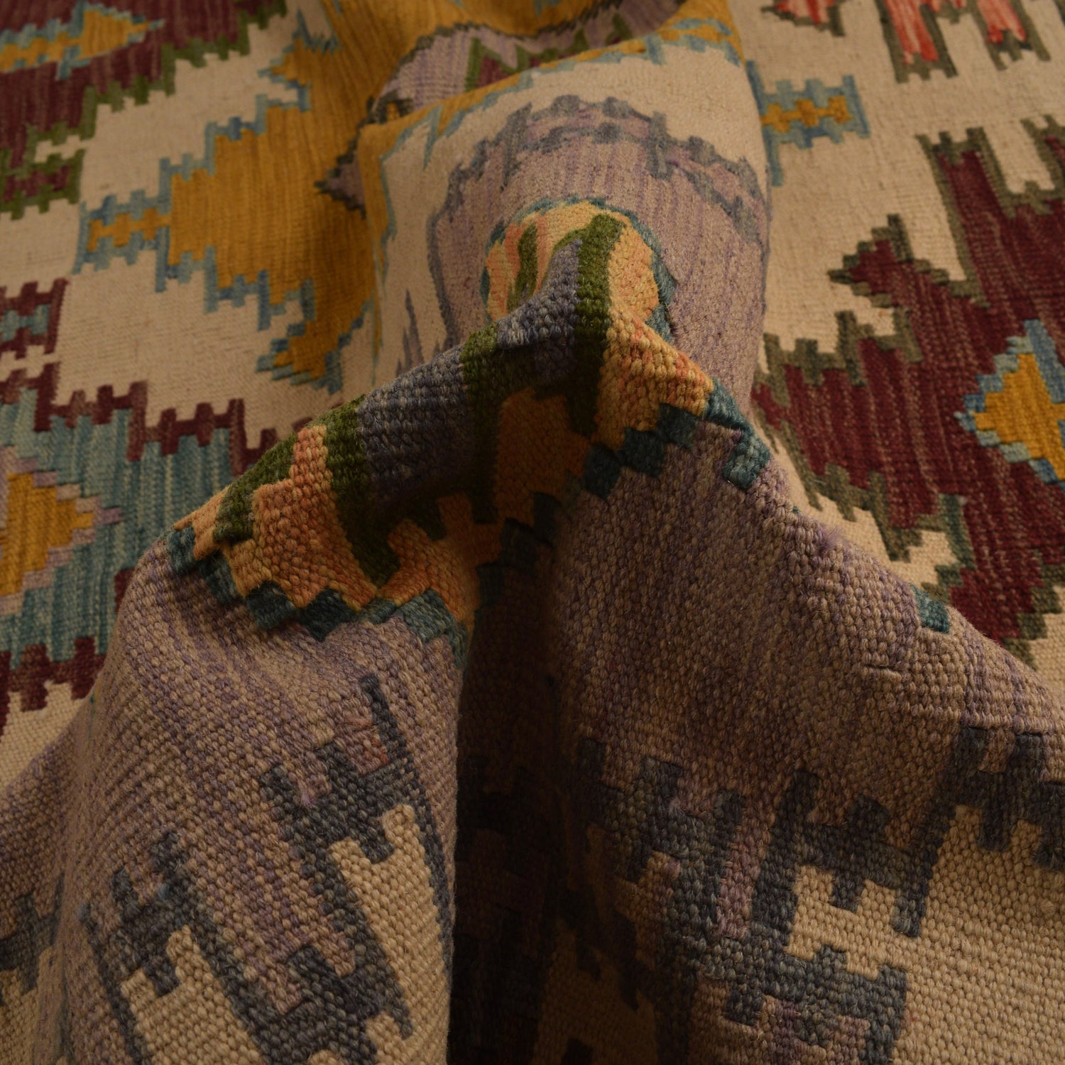 Handmade Vegetable Kilim 7' 10 x 11' 8 (ft) - No. W34814