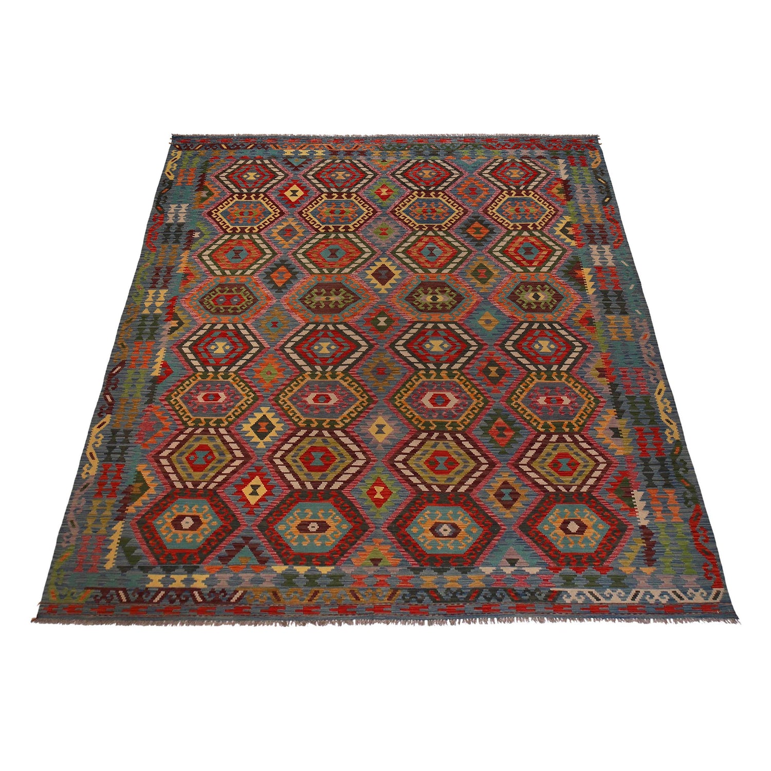Handmade Vegetable Kilim 8' 2 x 11' 4 (ft) - No. W34816