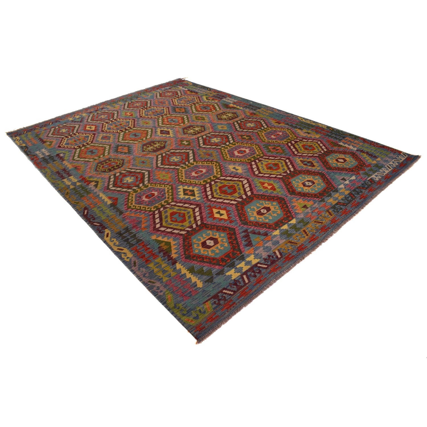 Handmade Vegetable Kilim 8' 2 x 11' 4 (ft) - No. W34816