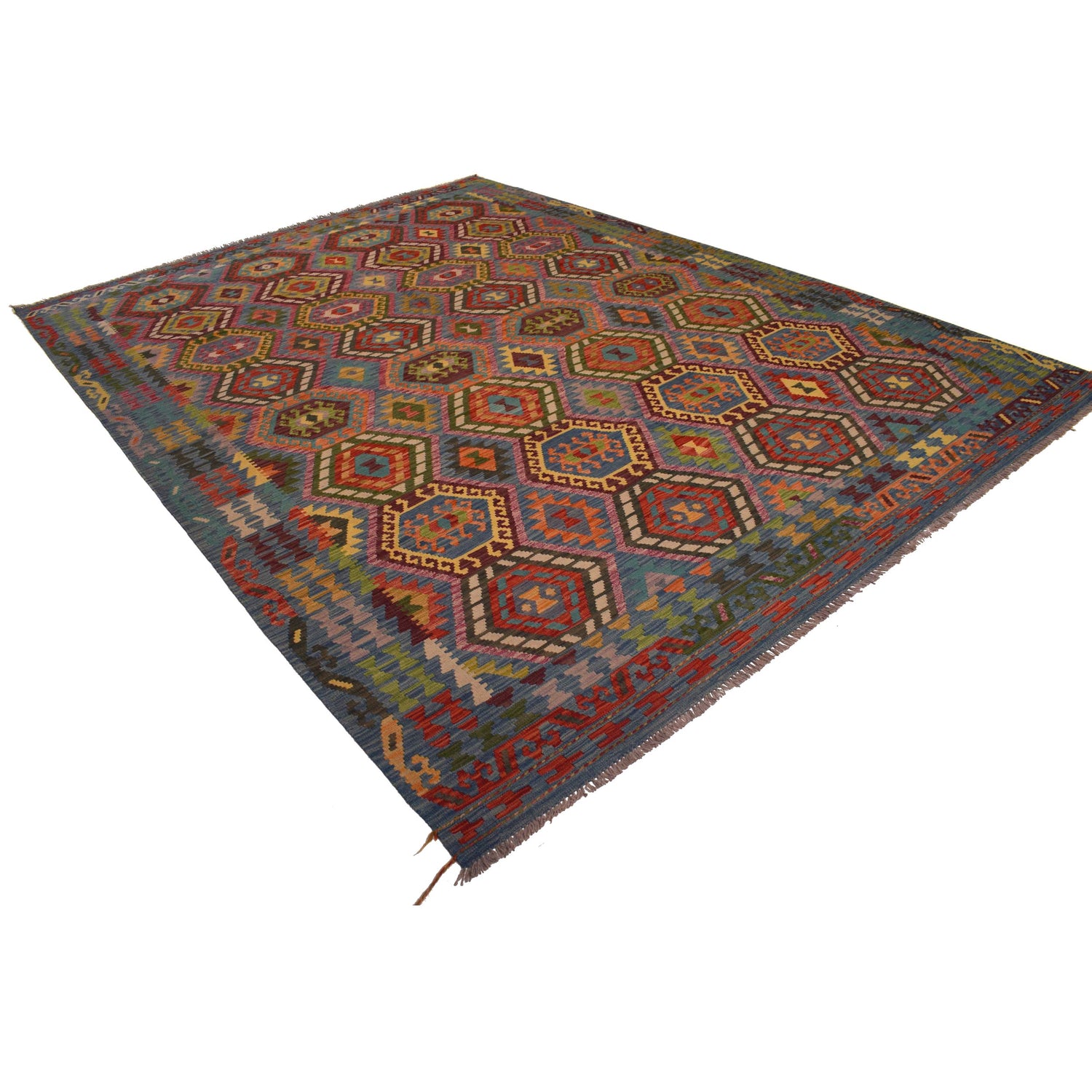 Handmade Vegetable Kilim 8' 2 x 11' 4 (ft) - No. W34816