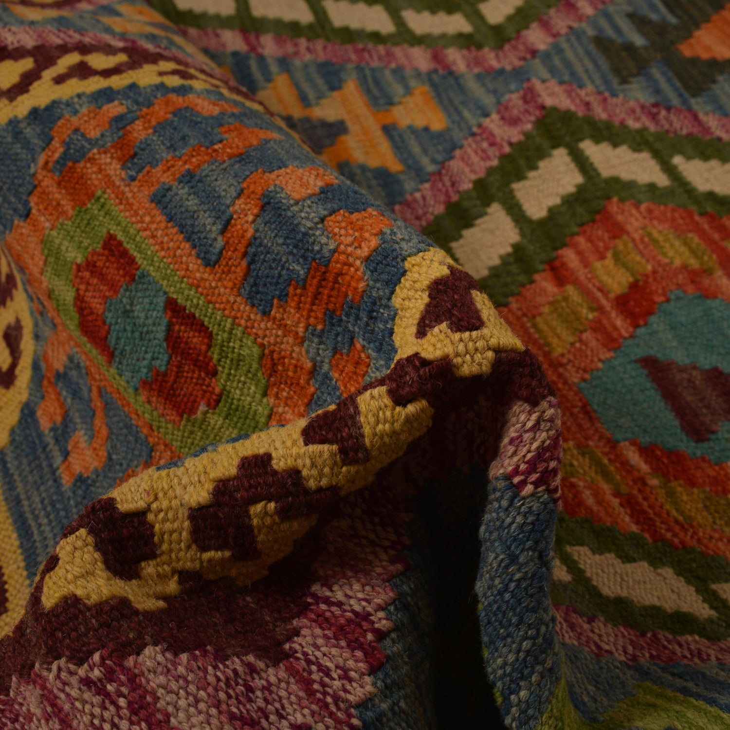Handmade Vegetable Kilim 8' 2 x 11' 4 (ft) - No. W34816