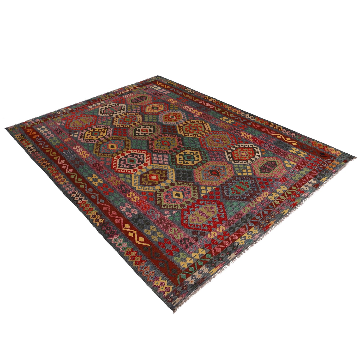 Handmade Vegetable Kelim 8' 4 x 11' 9 (ft) - No. W34817