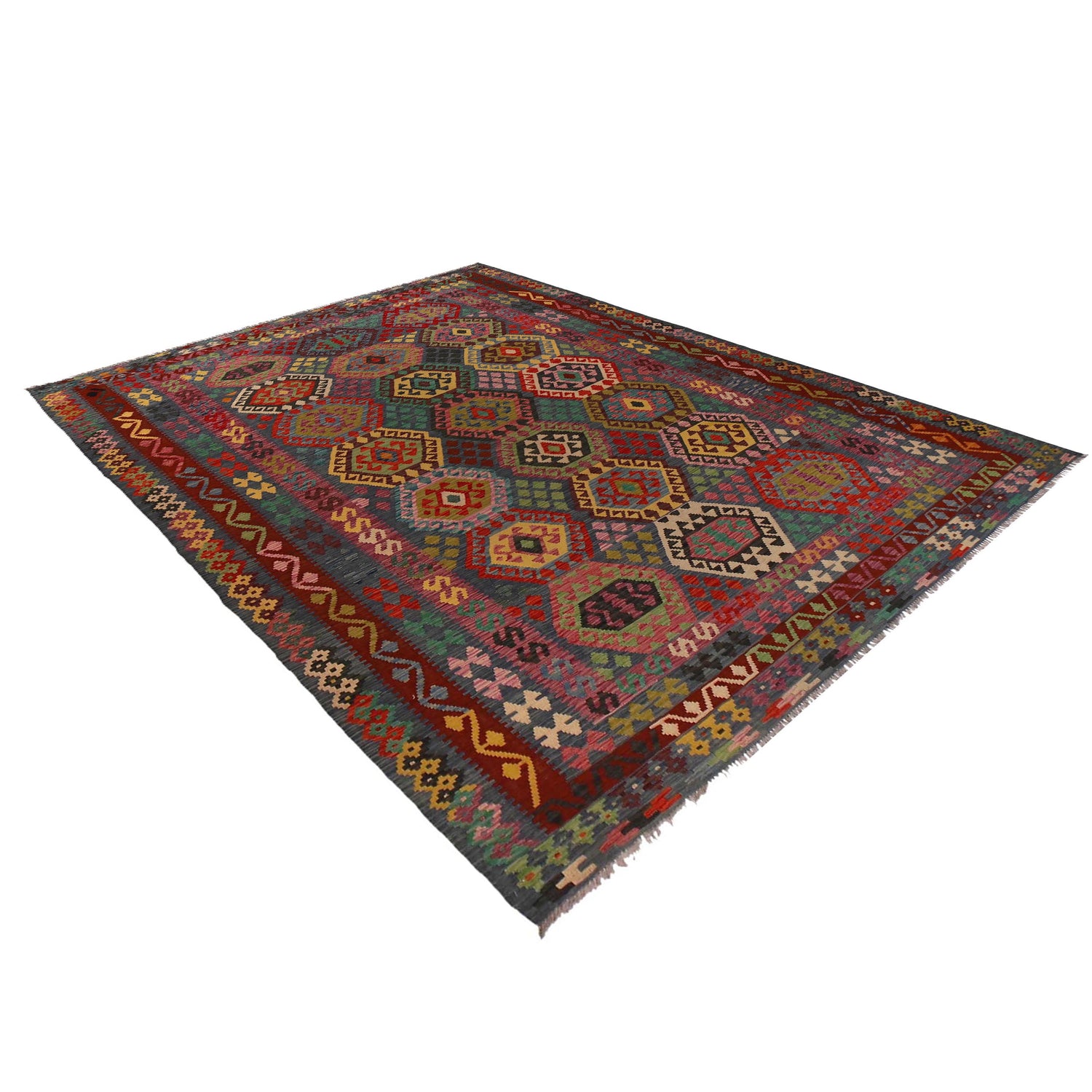 Handmade Vegetable Kelim 8' 4 x 11' 9 (ft) - No. W34817