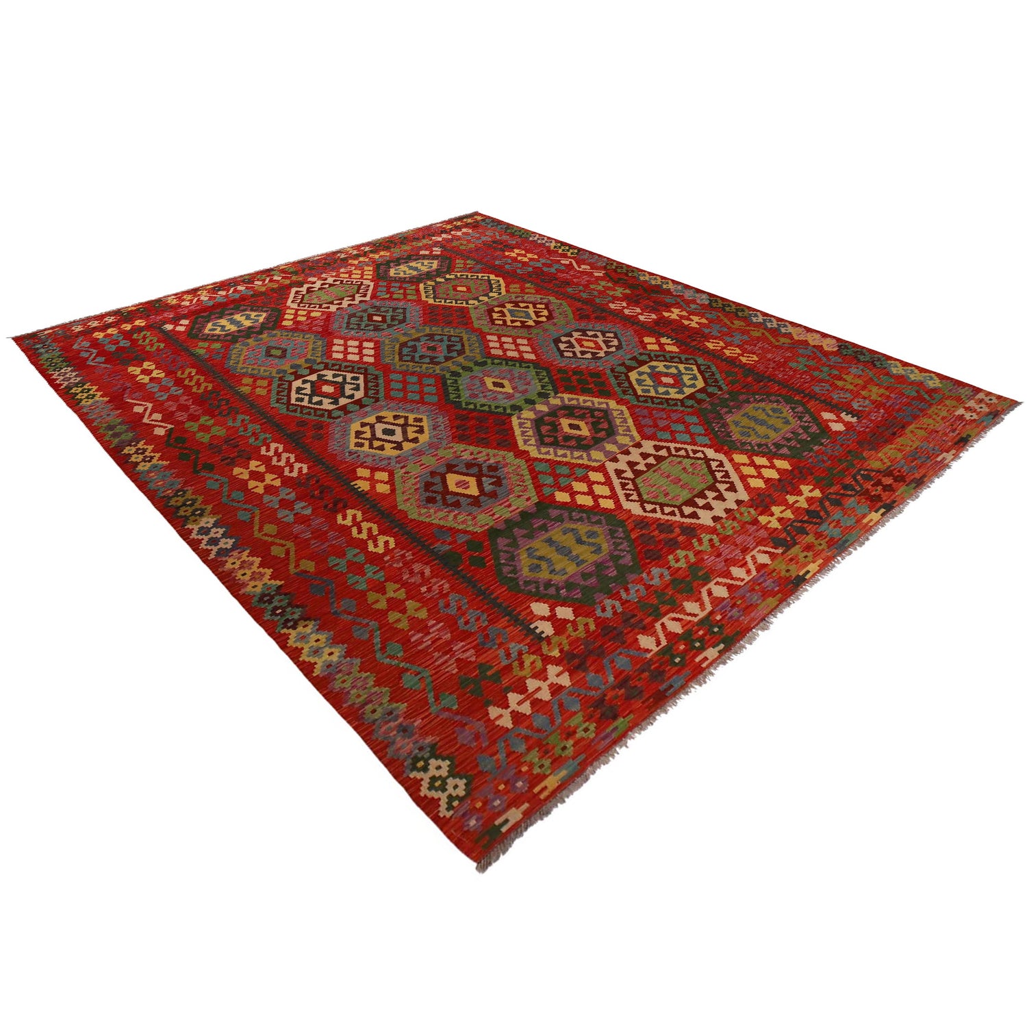 Handmade Vegetable Kilim 8' 6 x 11' 3 (ft) - No. W34818