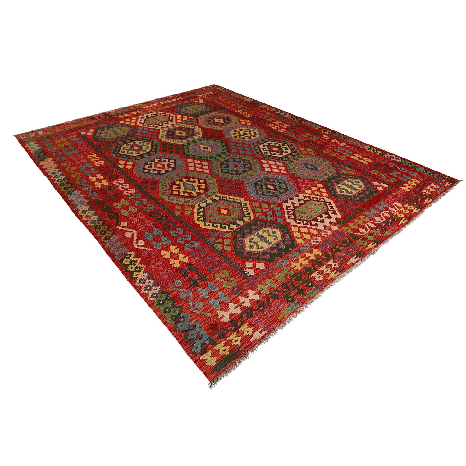 Handmade Vegetable Kilim 8' 6 x 11' 3 (ft) - No. W34818