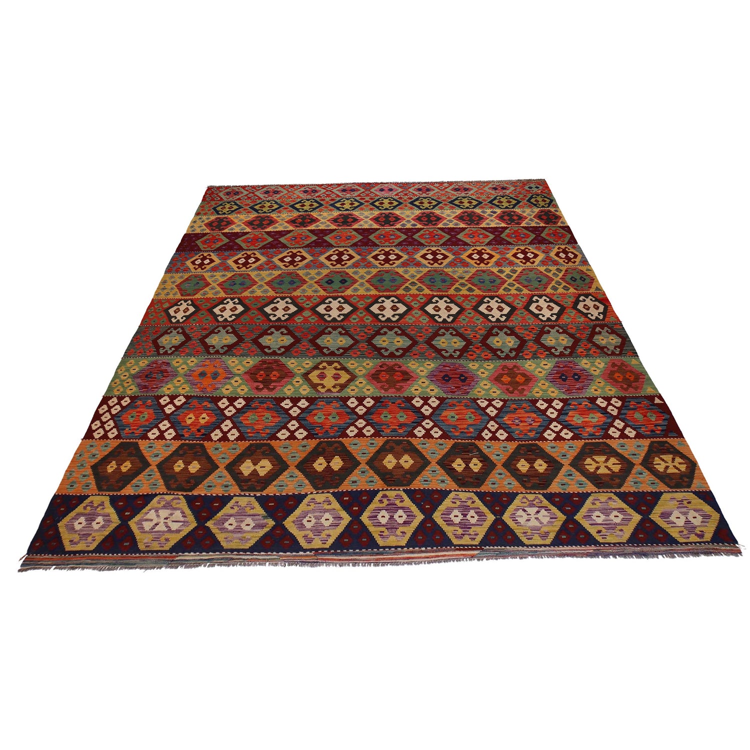 Handmade Vegetable Kelim 9' 7" x 13' 1" (ft) - No. W34820