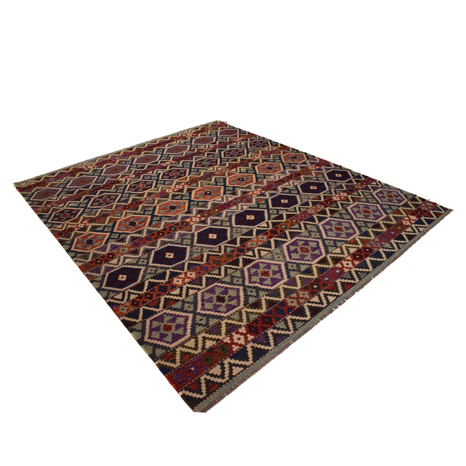 Handmade Vegetable Kelim 8' 3" x 9' 11" (ft) - No. W34821