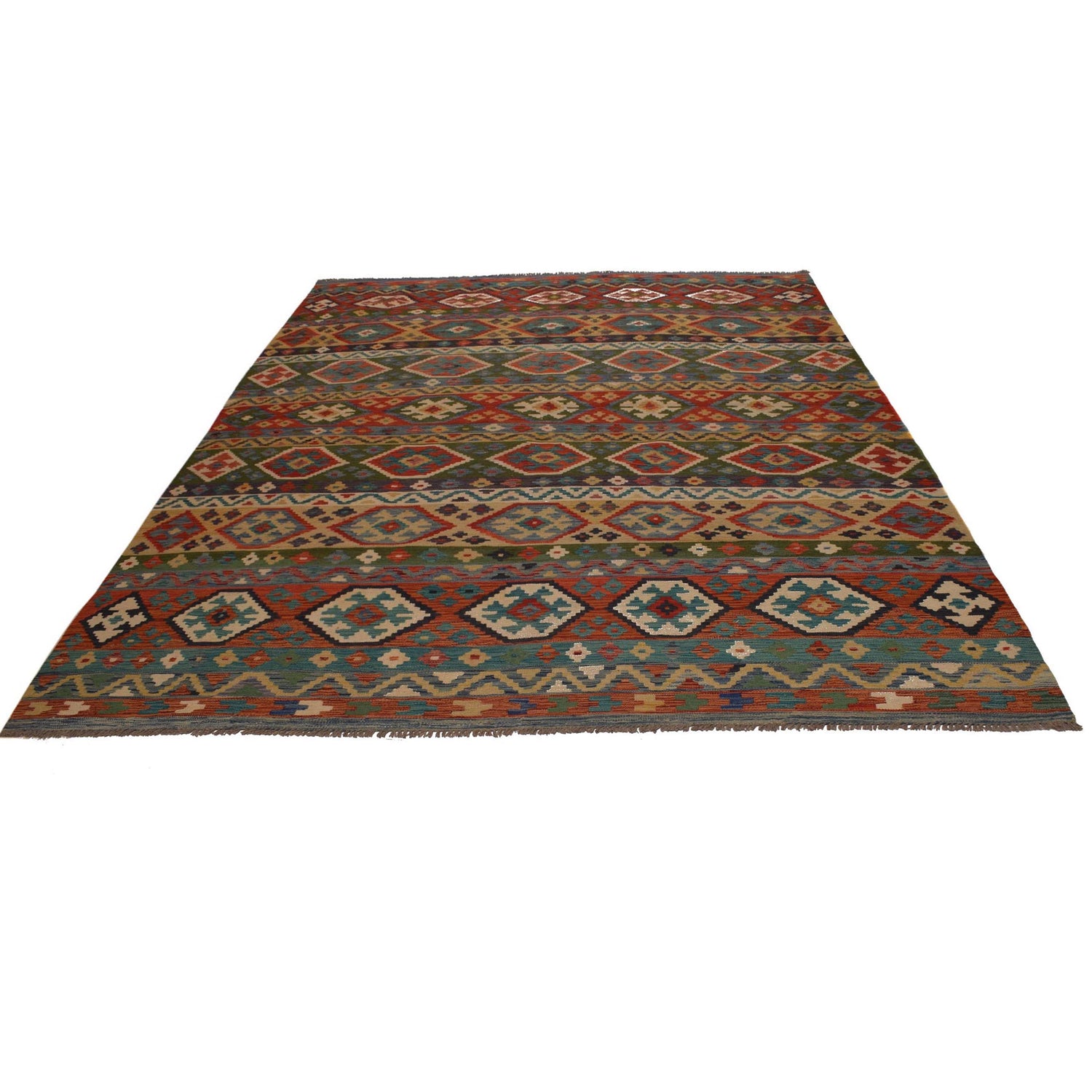 Handmade Vegetable Kelim 8' 2 x 11' 5 (ft) - No. W34822