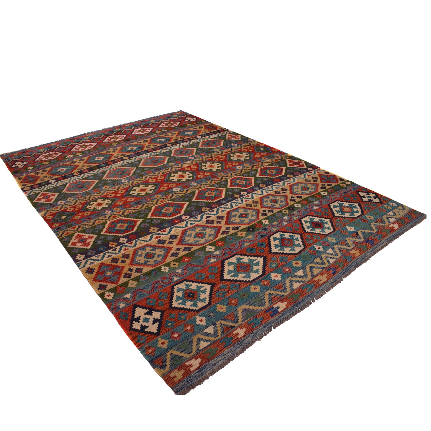 Handmade Vegetable Kelim 8' 2 x 11' 5 (ft) - No. W34822