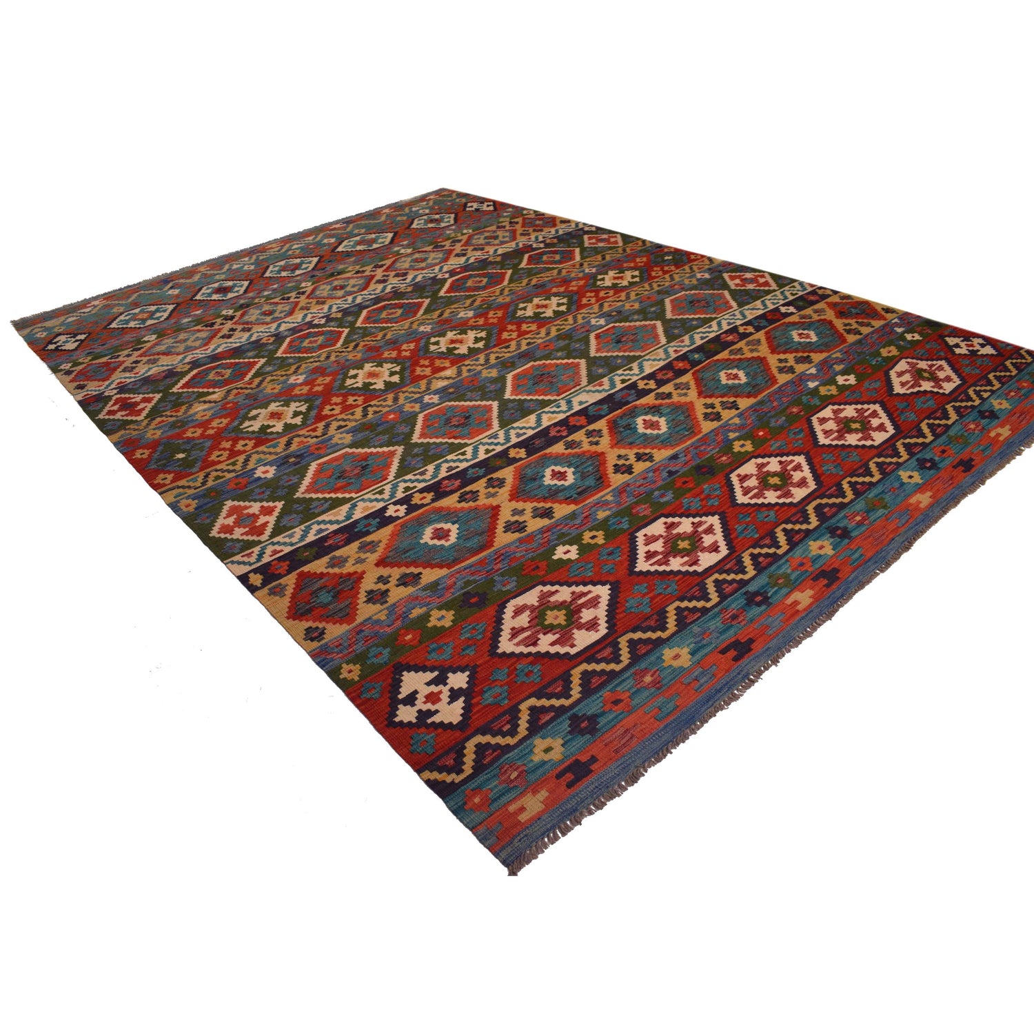 Handmade Vegetable Kelim 8' 2 x 11' 5 (ft) - No. W34822